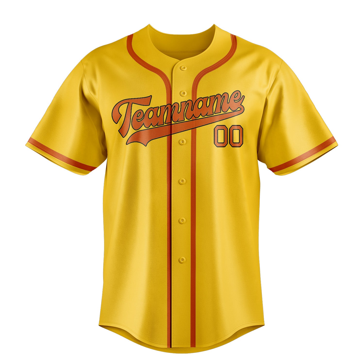 Custom Gold Orange Baseball Jersey
