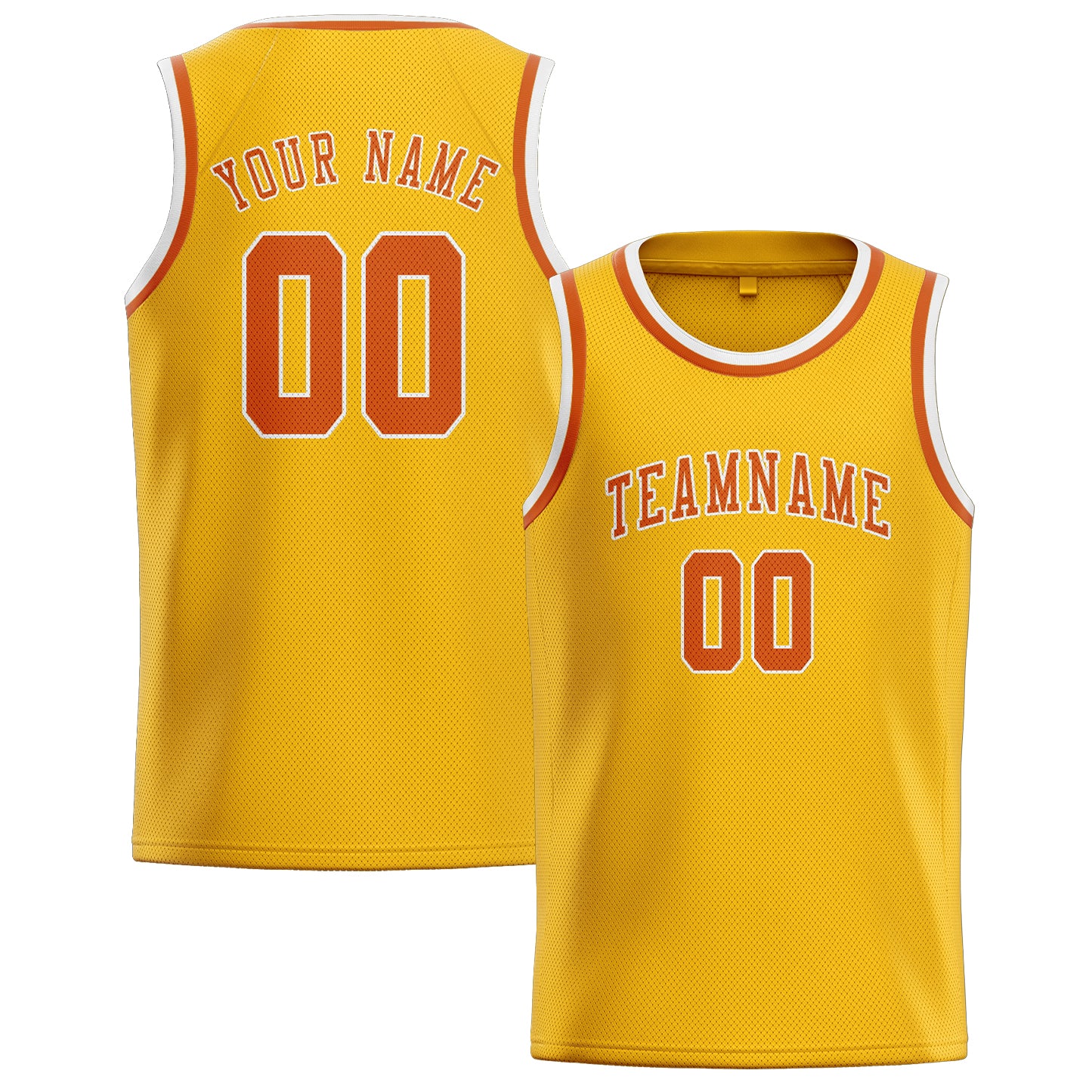 Custom Gold Orange Basketball Jersey