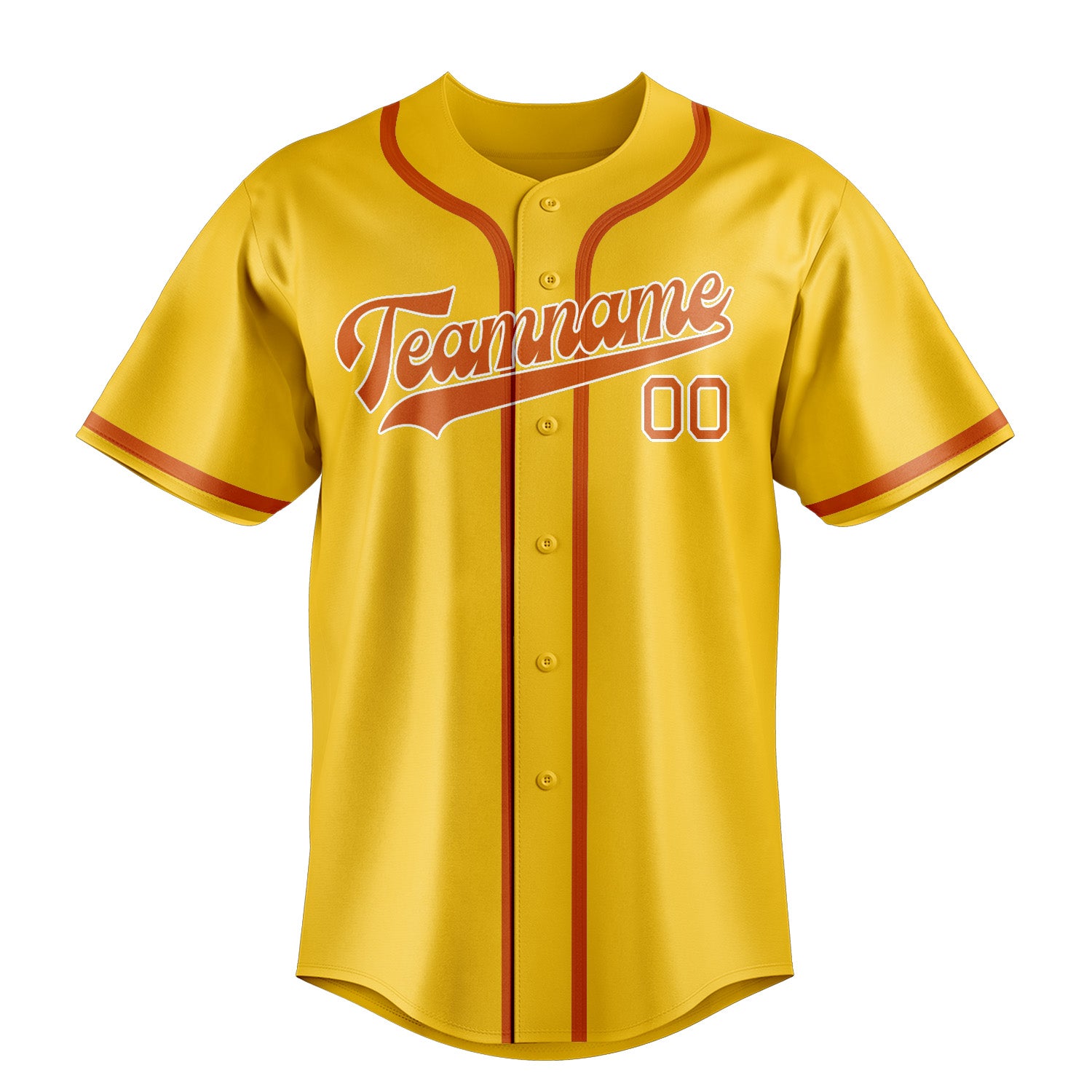 Custom Gold Orange Baseball Jersey