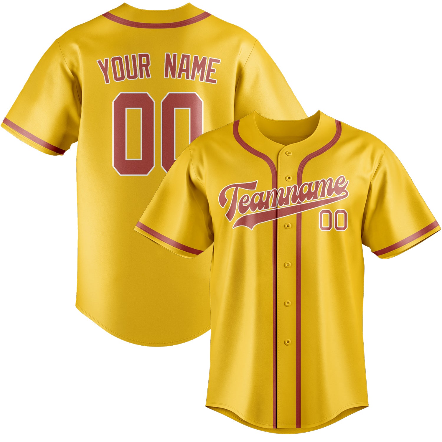 Custom Gold Copper Rose Baseball Jersey