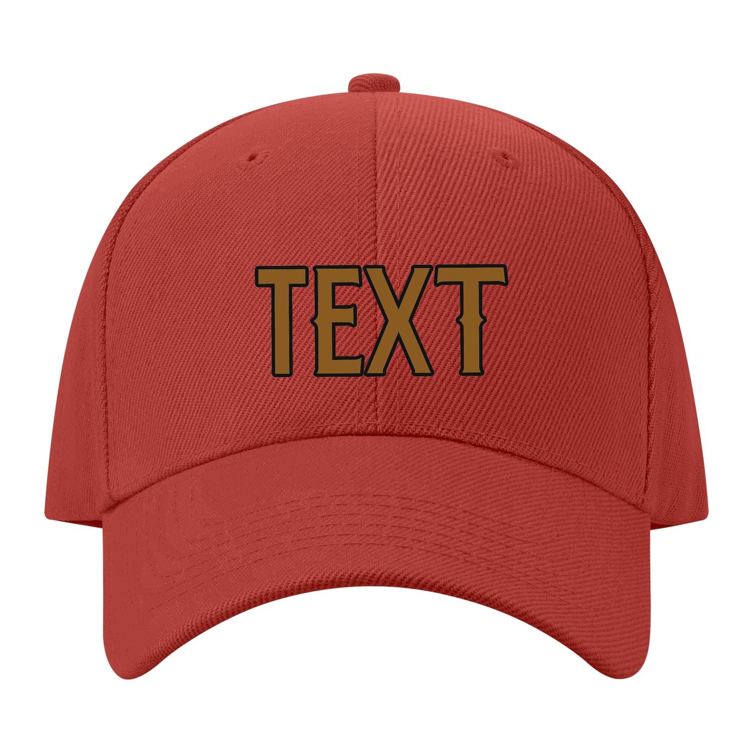 Custom Coral Red Dark Green Hat 35B21722