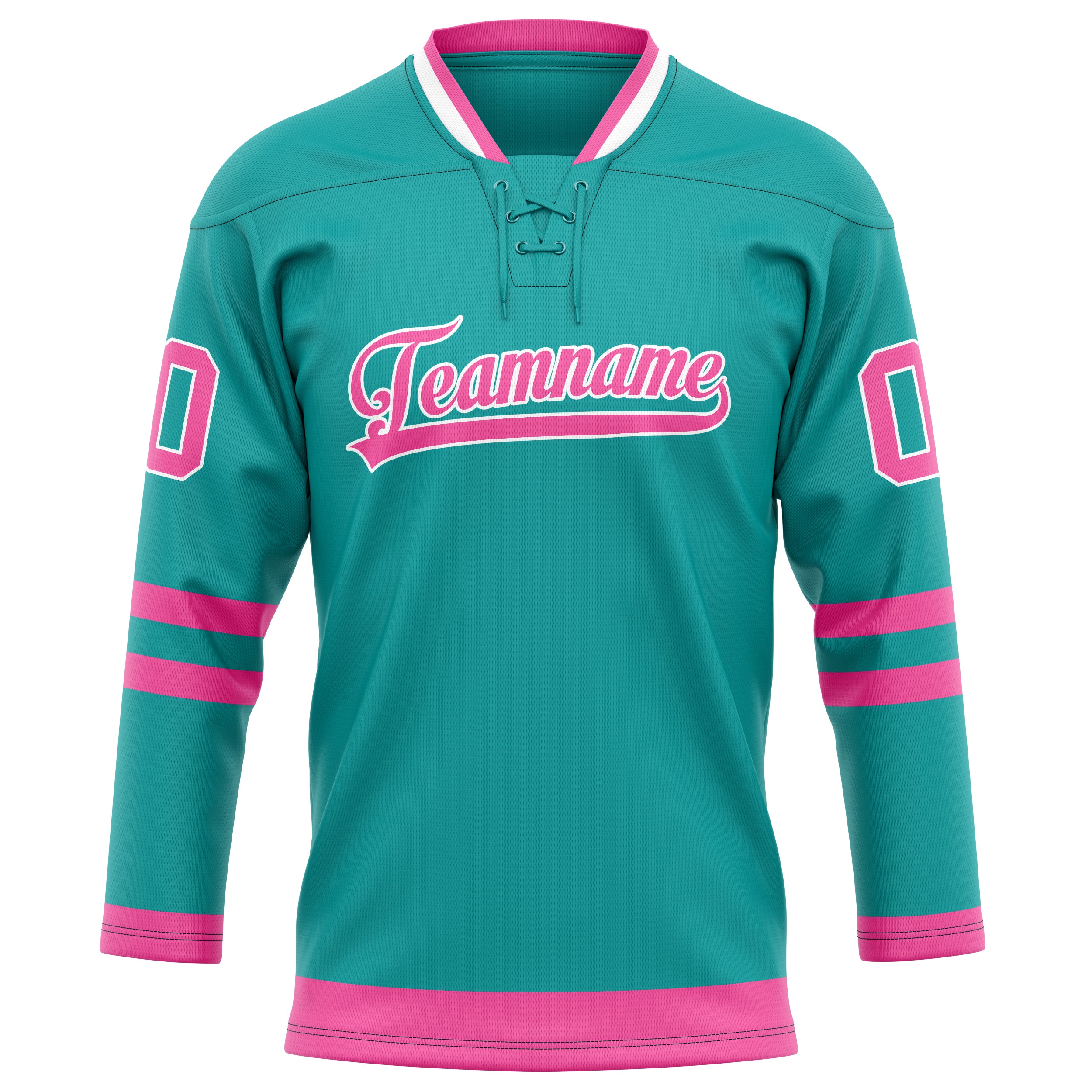 Custom Aqua Pink Solid Colour Hockey Jersey