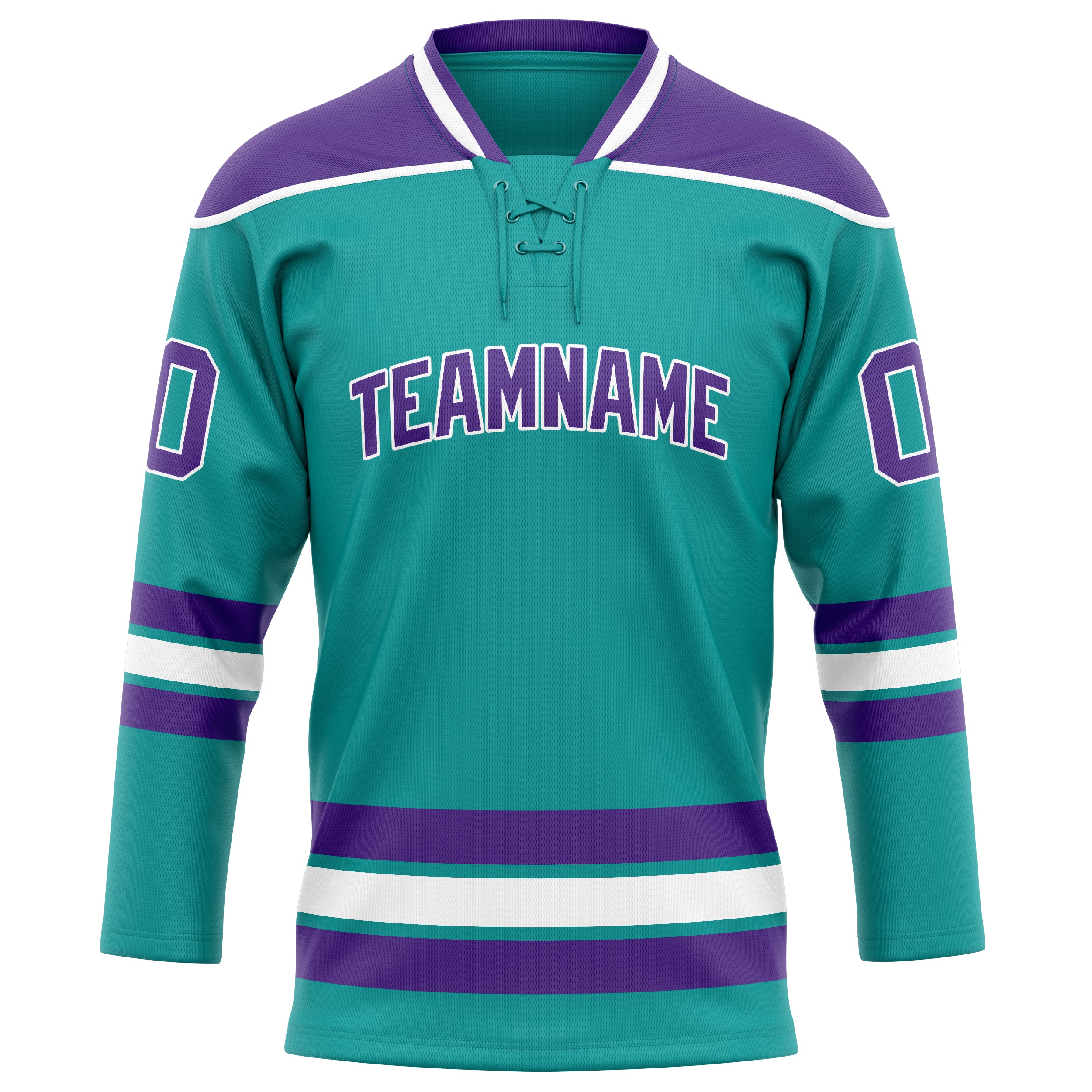 Custom Aqua Purple Solid Colour Hockey Jersey