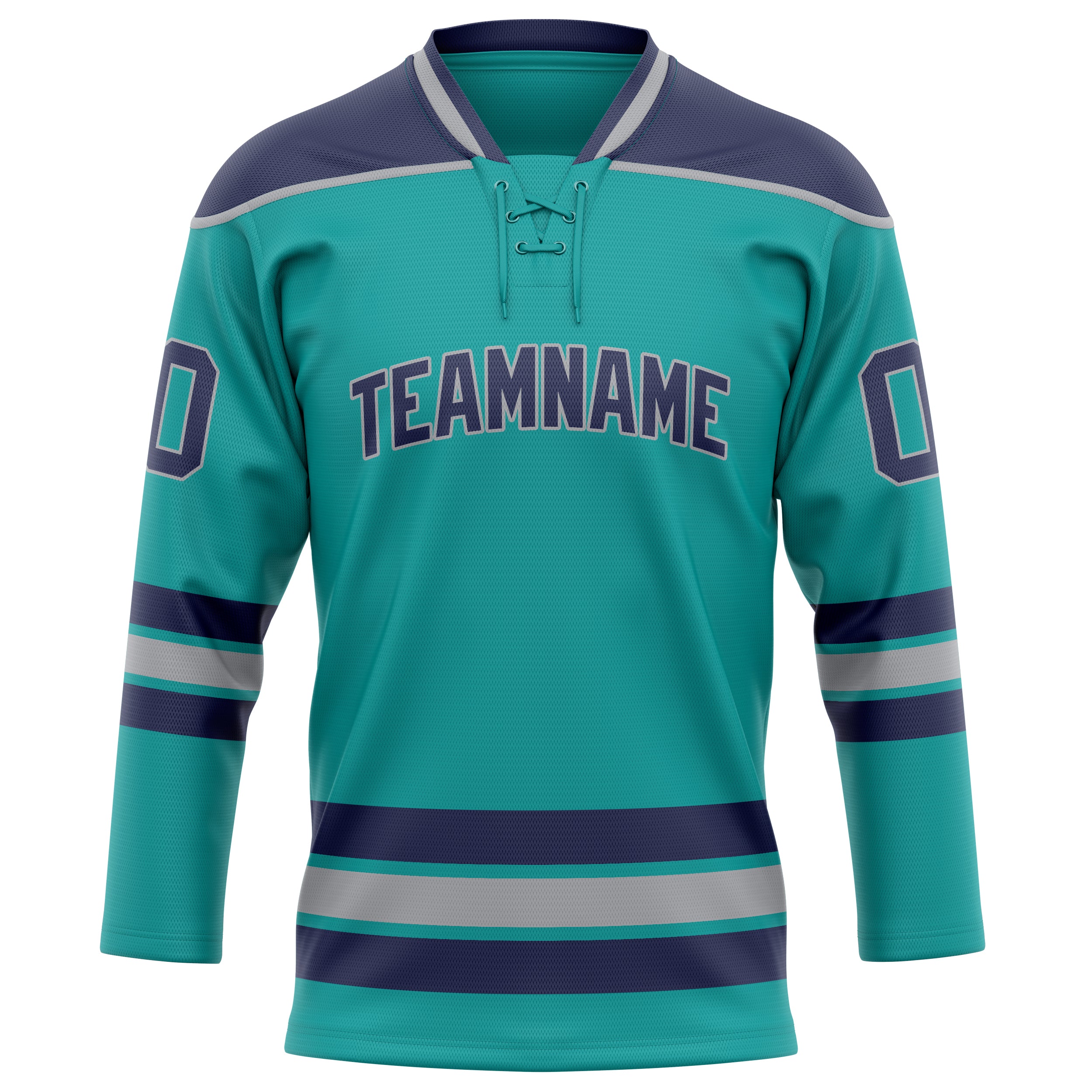 Custom Aqua Navy Solid Colour Hockey Jersey