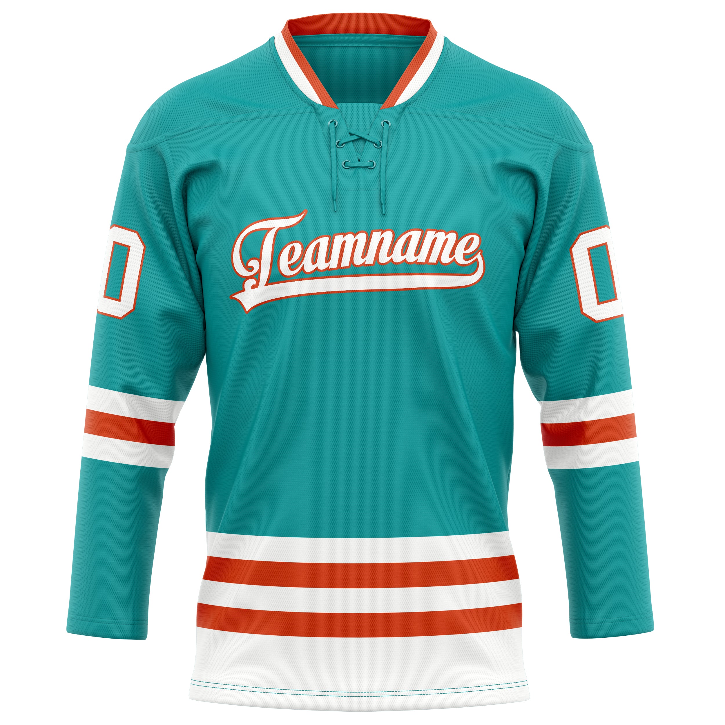 Custom Aqua White Solid Colour Hockey Jersey