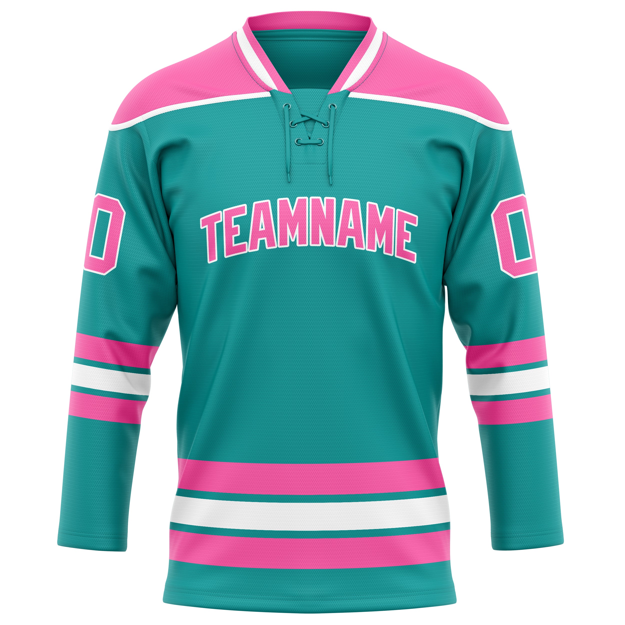 Custom Aqua Pink Solid Colour Hockey Jersey