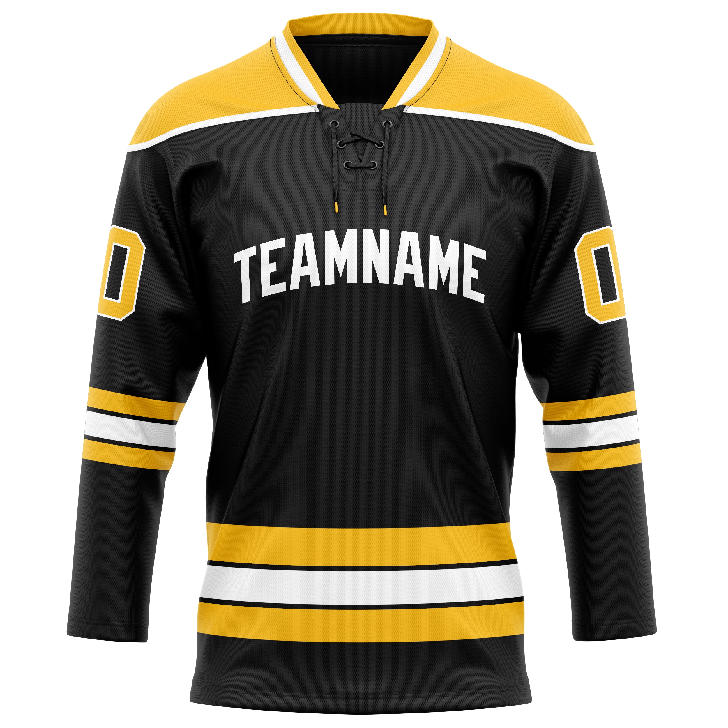 Custom Black Gold Solid Colour Hockey Jersey