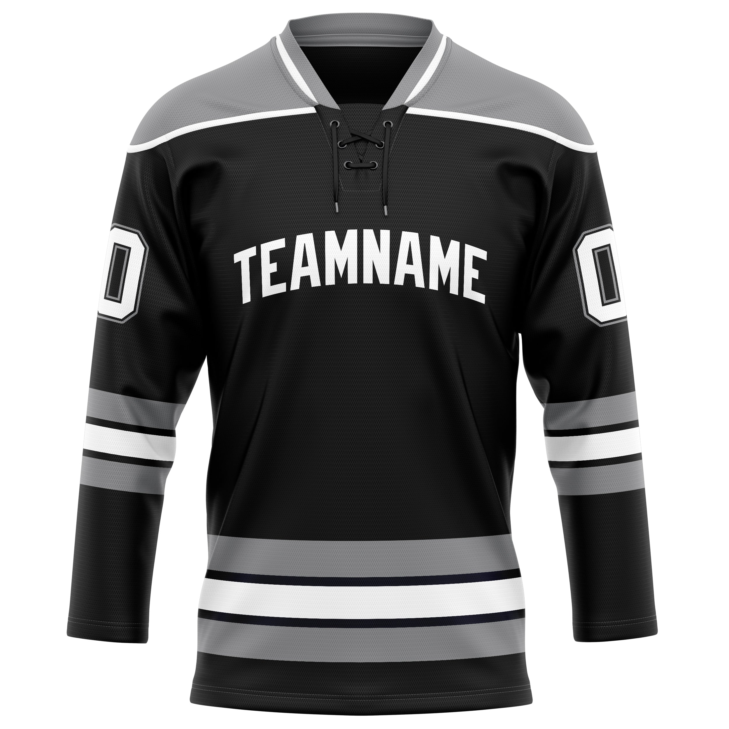 Custom Black Gray Solid Colour Hockey Jersey