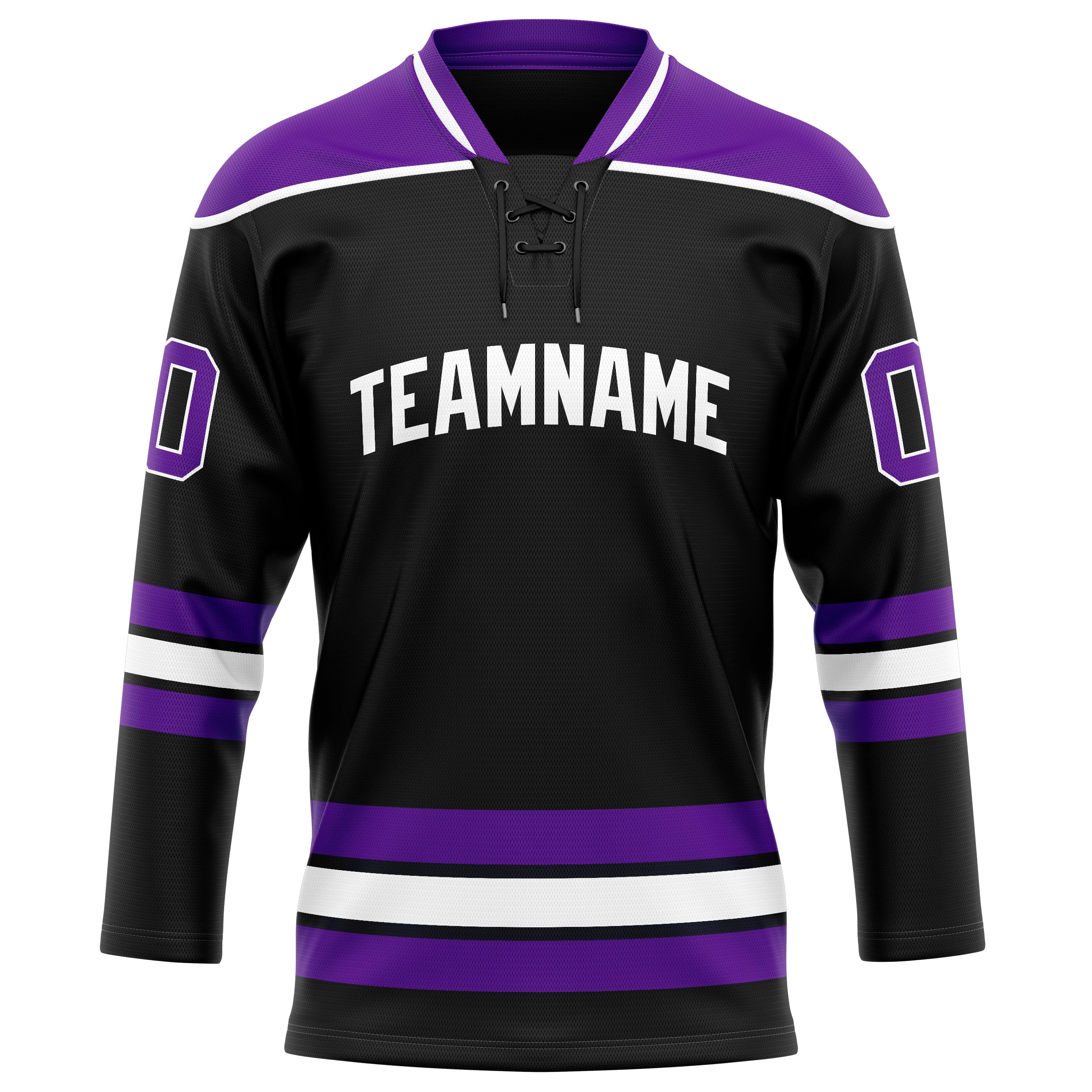 Custom Black Purple Solid Colour Hockey Jersey