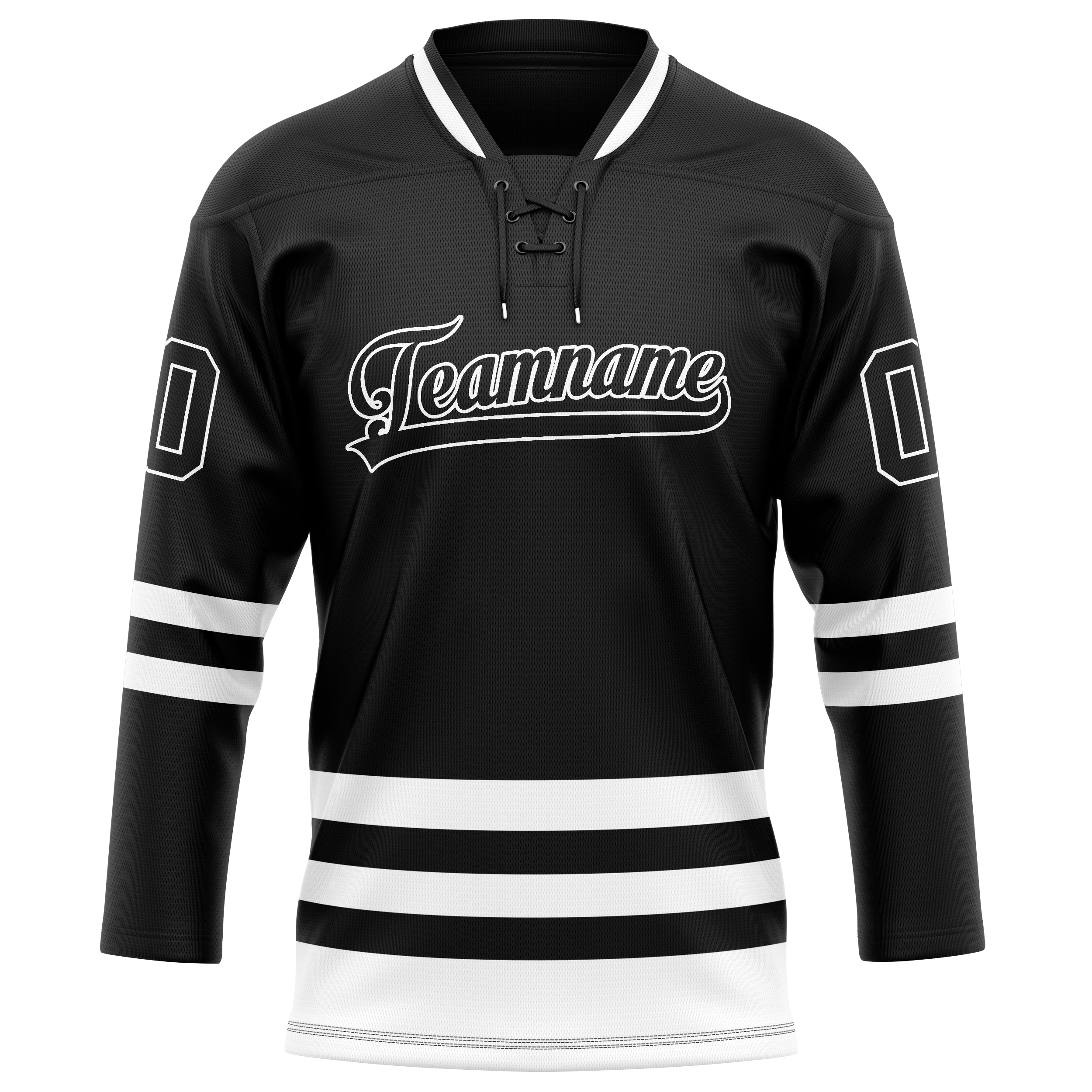 Custom Black White Solid Colour Hockey Jersey