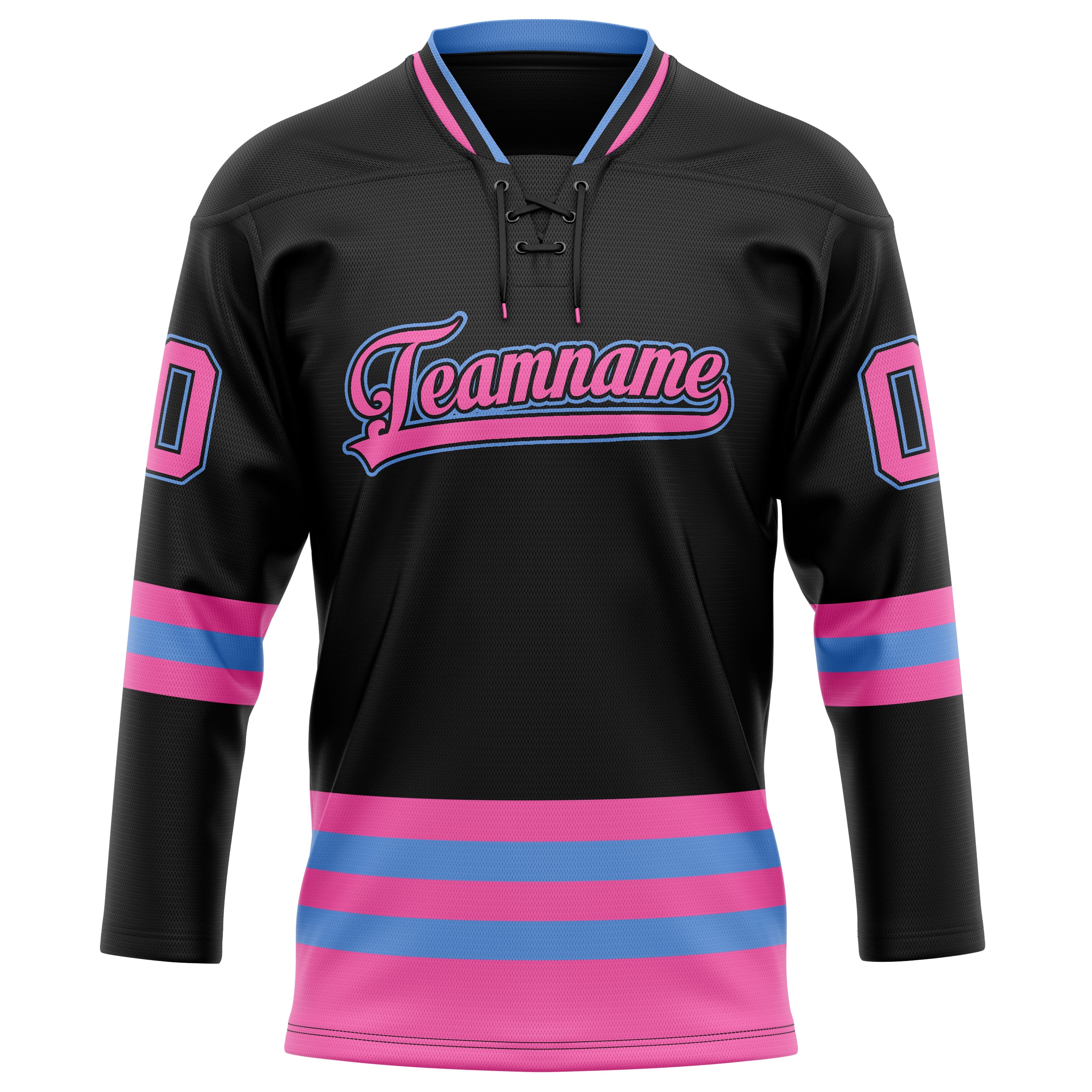 Custom Black Pink Solid Colour Hockey Jersey