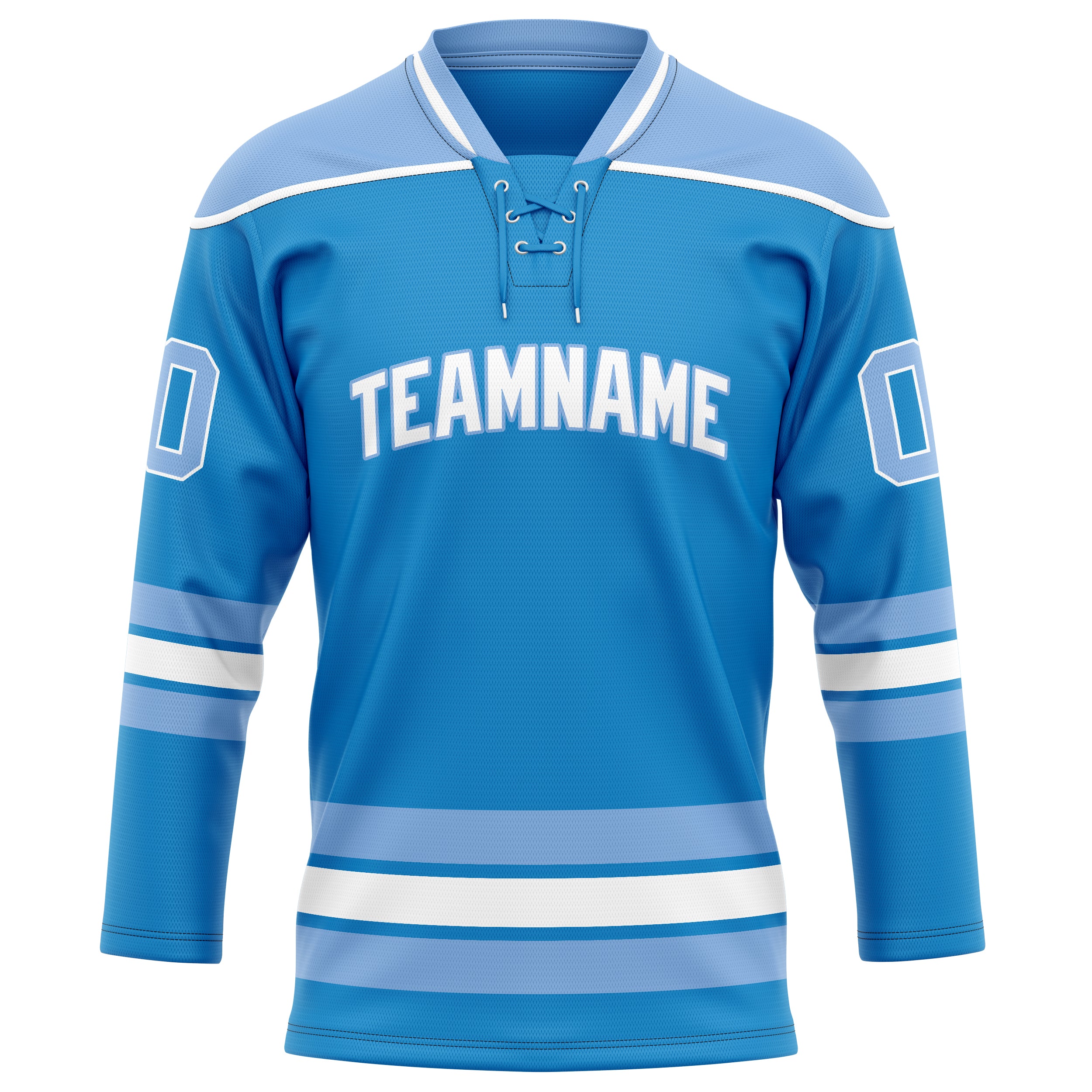 Custom Blue Light Blue Solid Colour Hockey Jersey