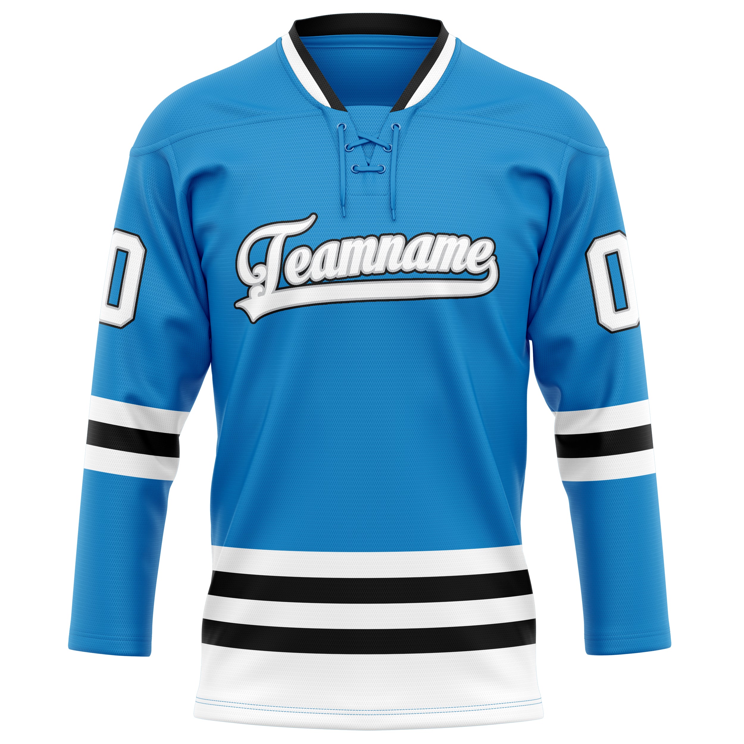 Custom Blue White Solid Colour Hockey Jersey