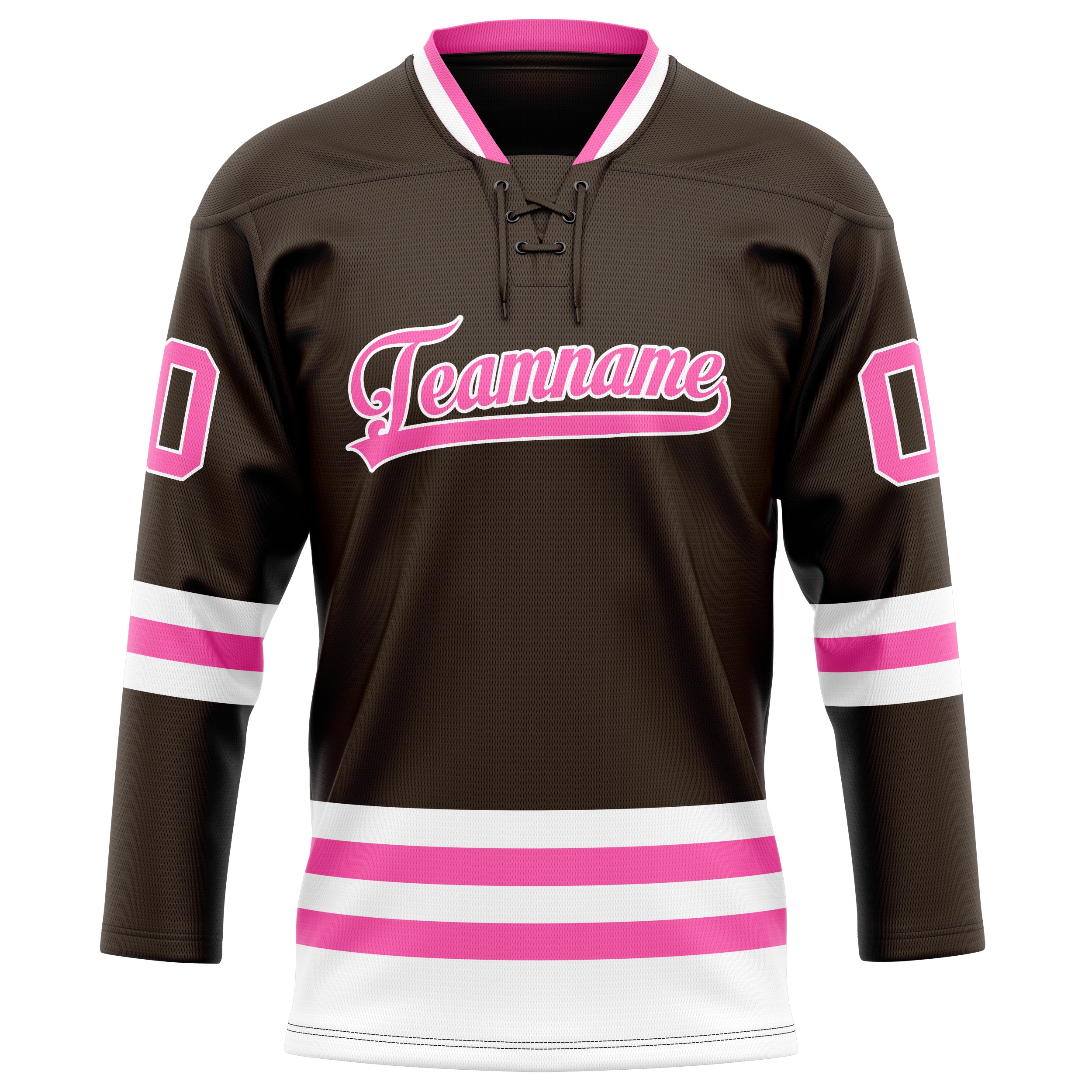Custom Brown Pink Solid Colour Hockey Jersey