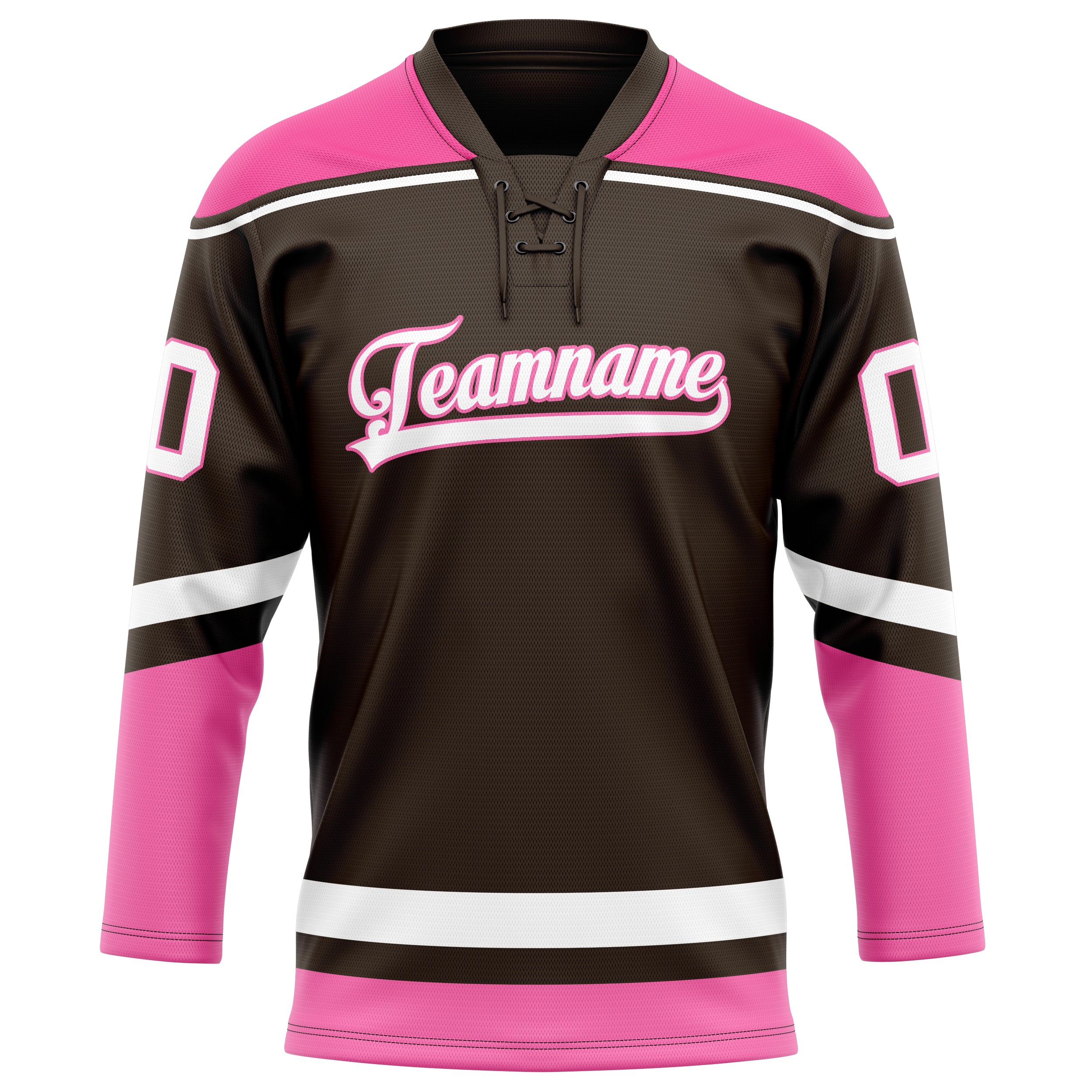 Custom Brown Pink Solid Colour Hockey Jersey