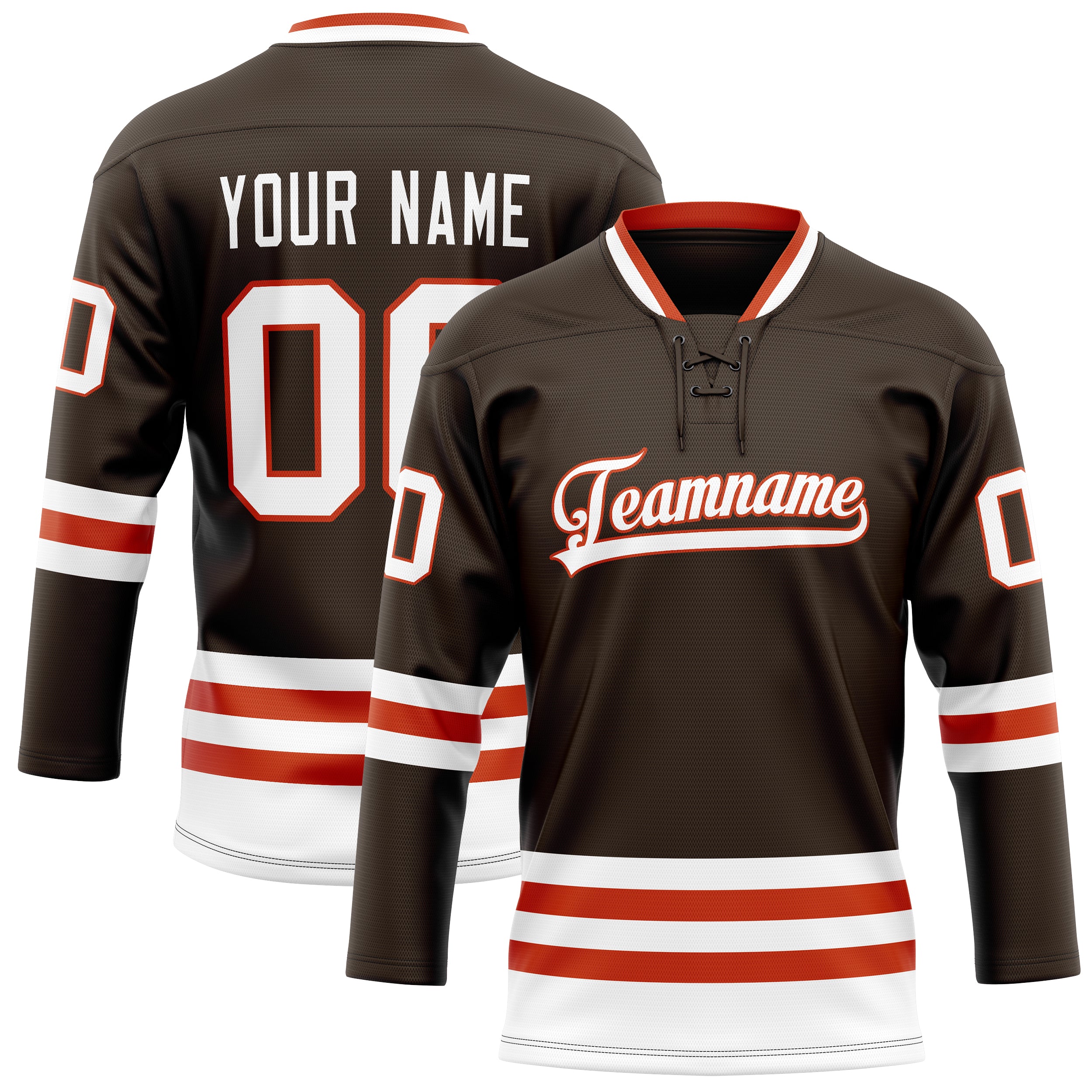 Custom Brown White Solid Colour Hockey Jersey