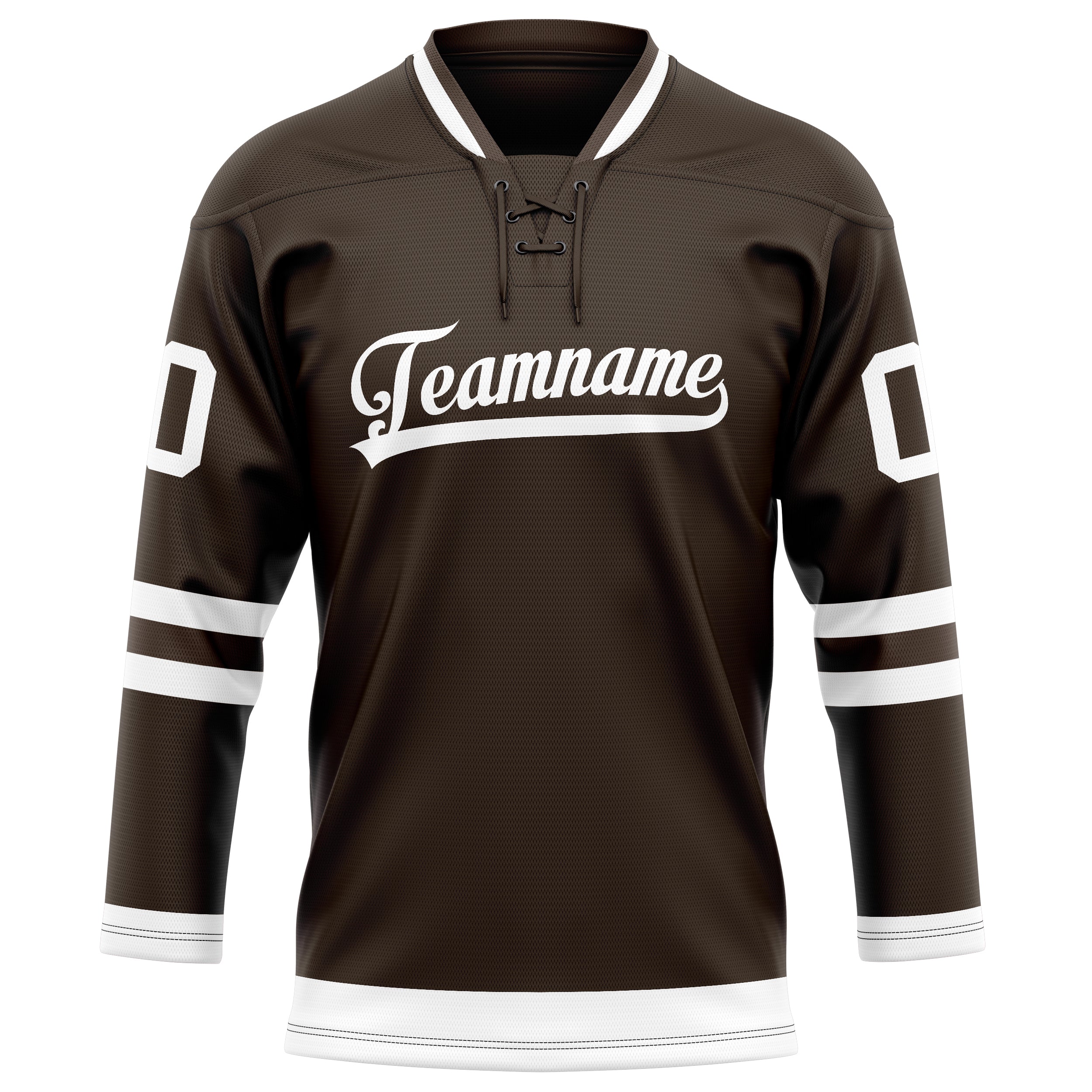 Custom Brown White Solid Colour Hockey Jersey