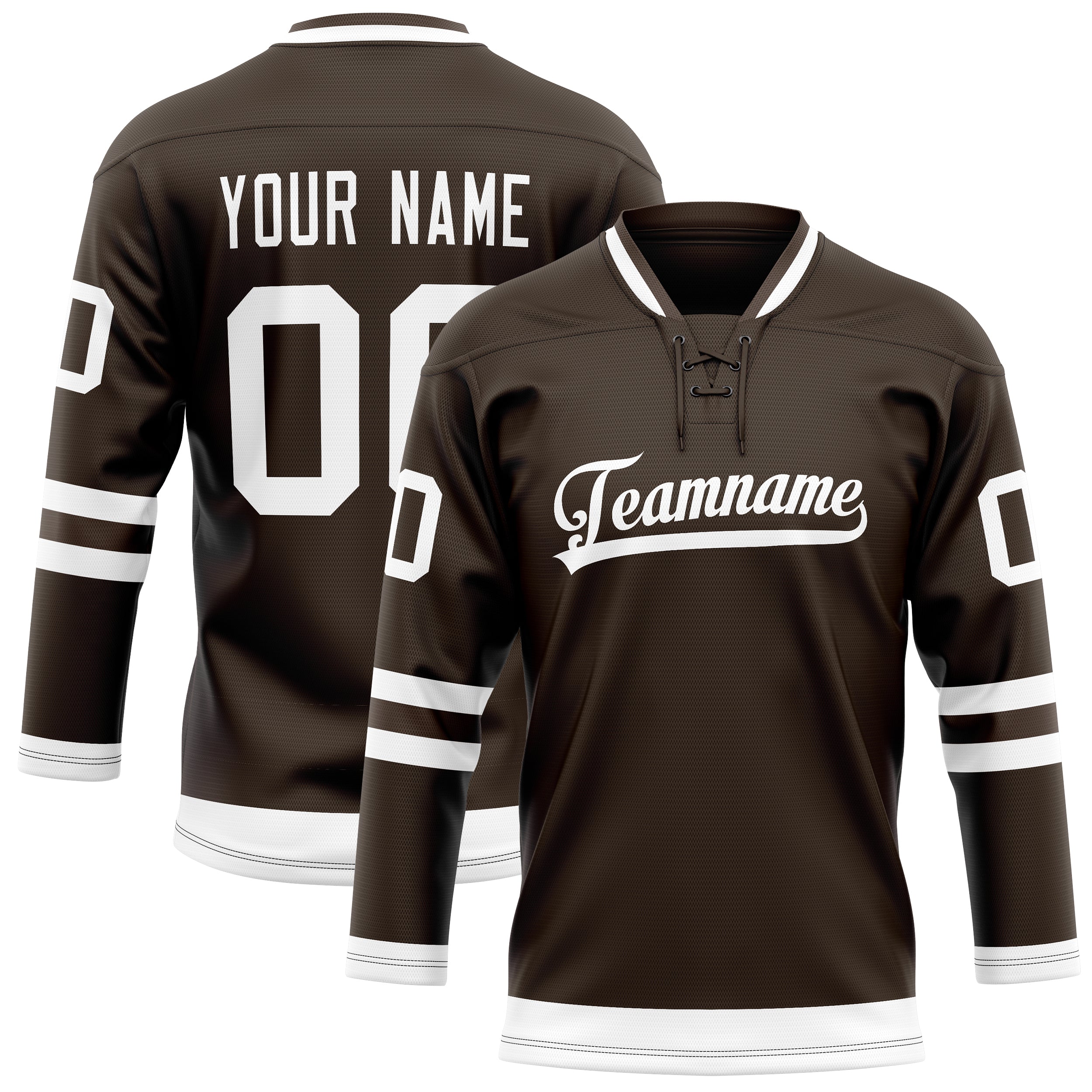 Custom Brown White Solid Colour Hockey Jersey