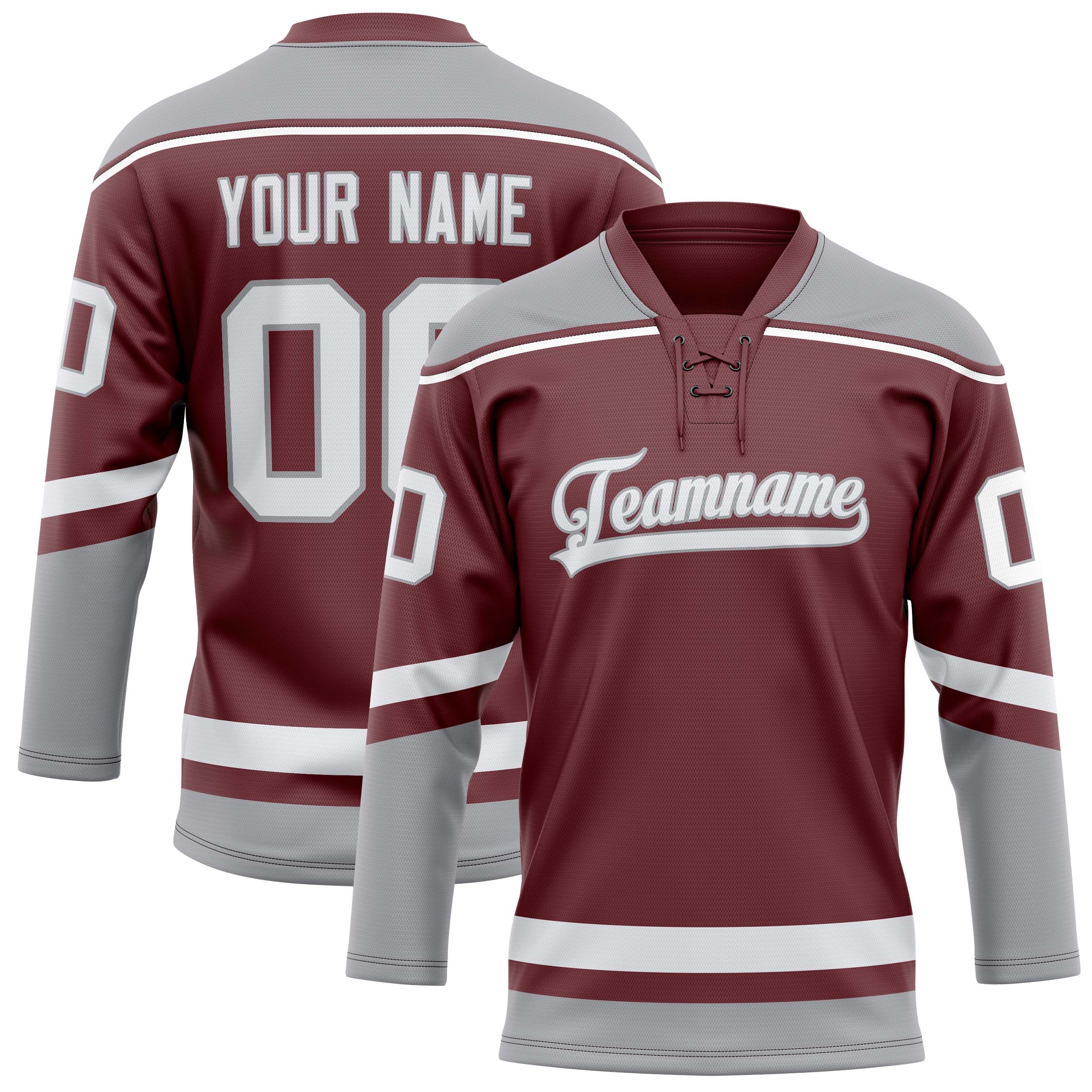 Custom Brown Gray Solid Colour Hockey Jersey