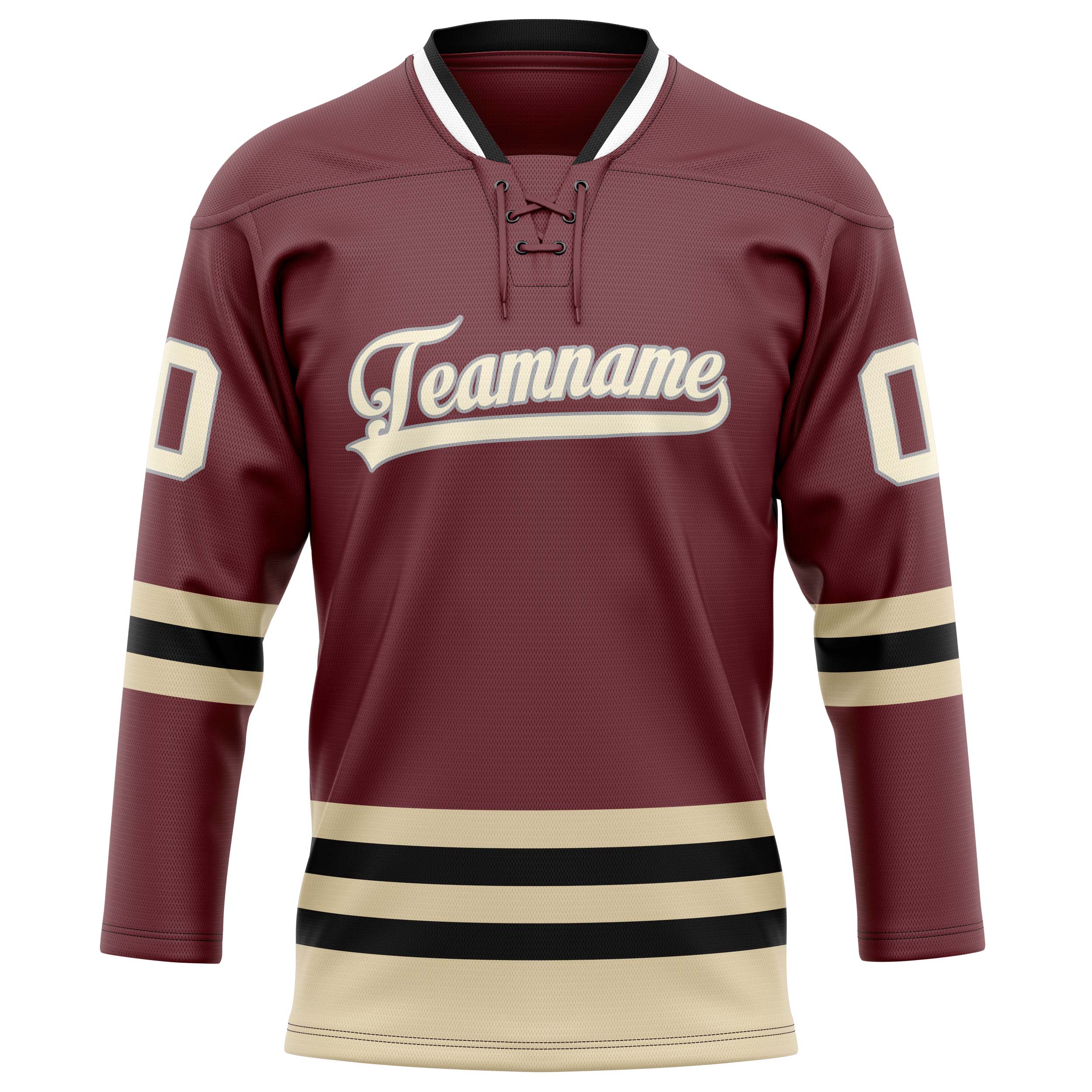 Custom Brown Cream Solid Colour Hockey Jersey