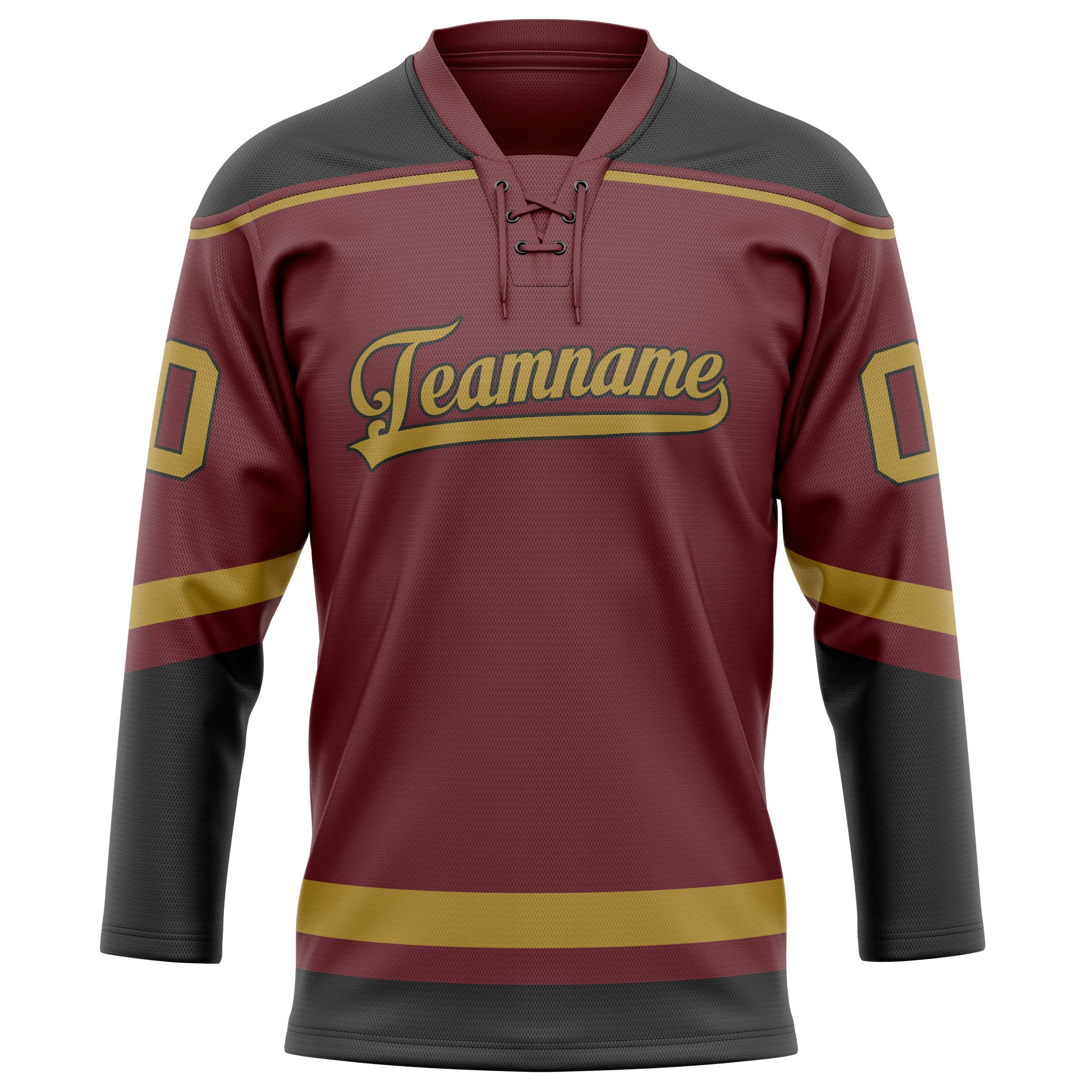 Custom Brown Old Gold Solid Colour Hockey Jersey