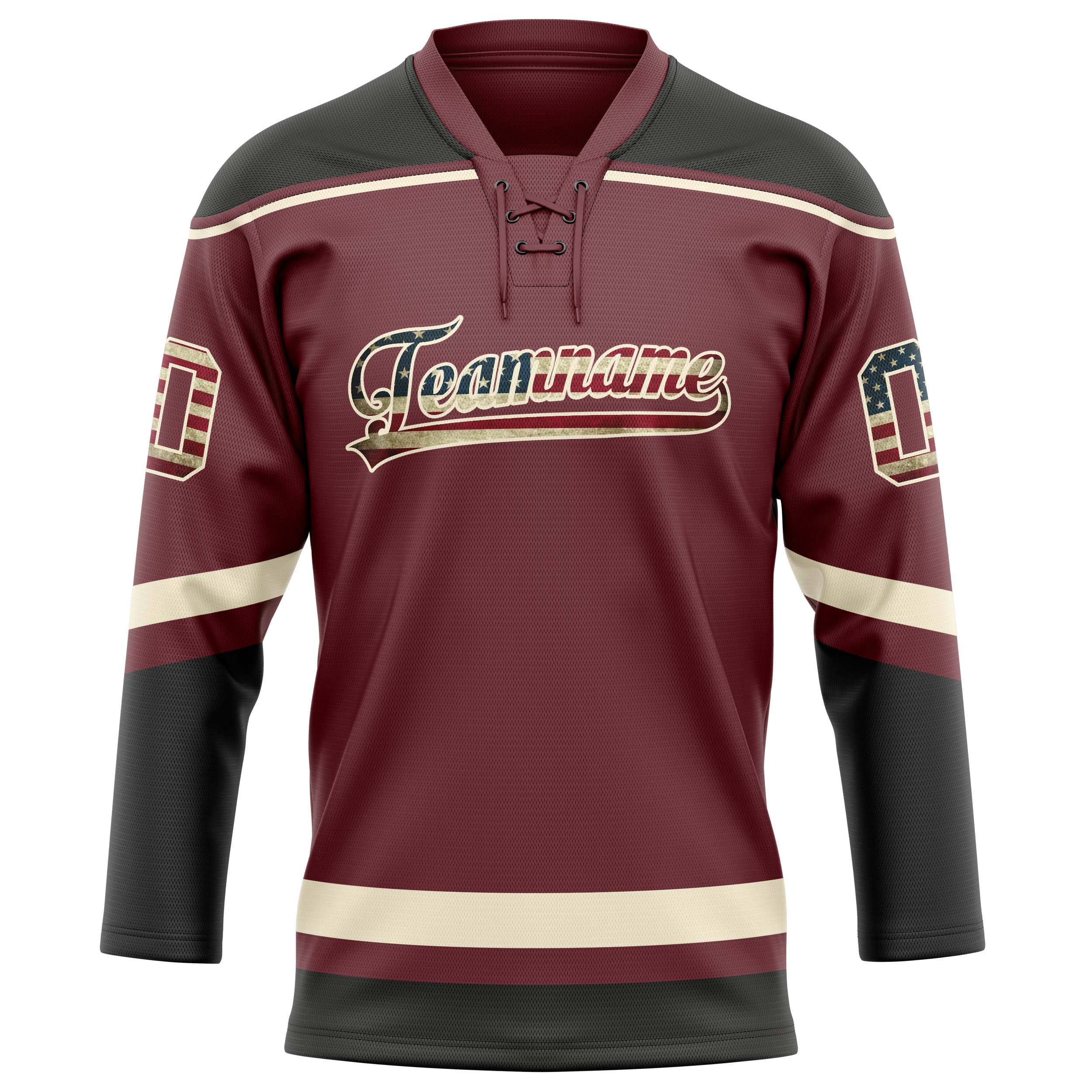 Custom Brown Cream Solid Colour Hockey Jersey