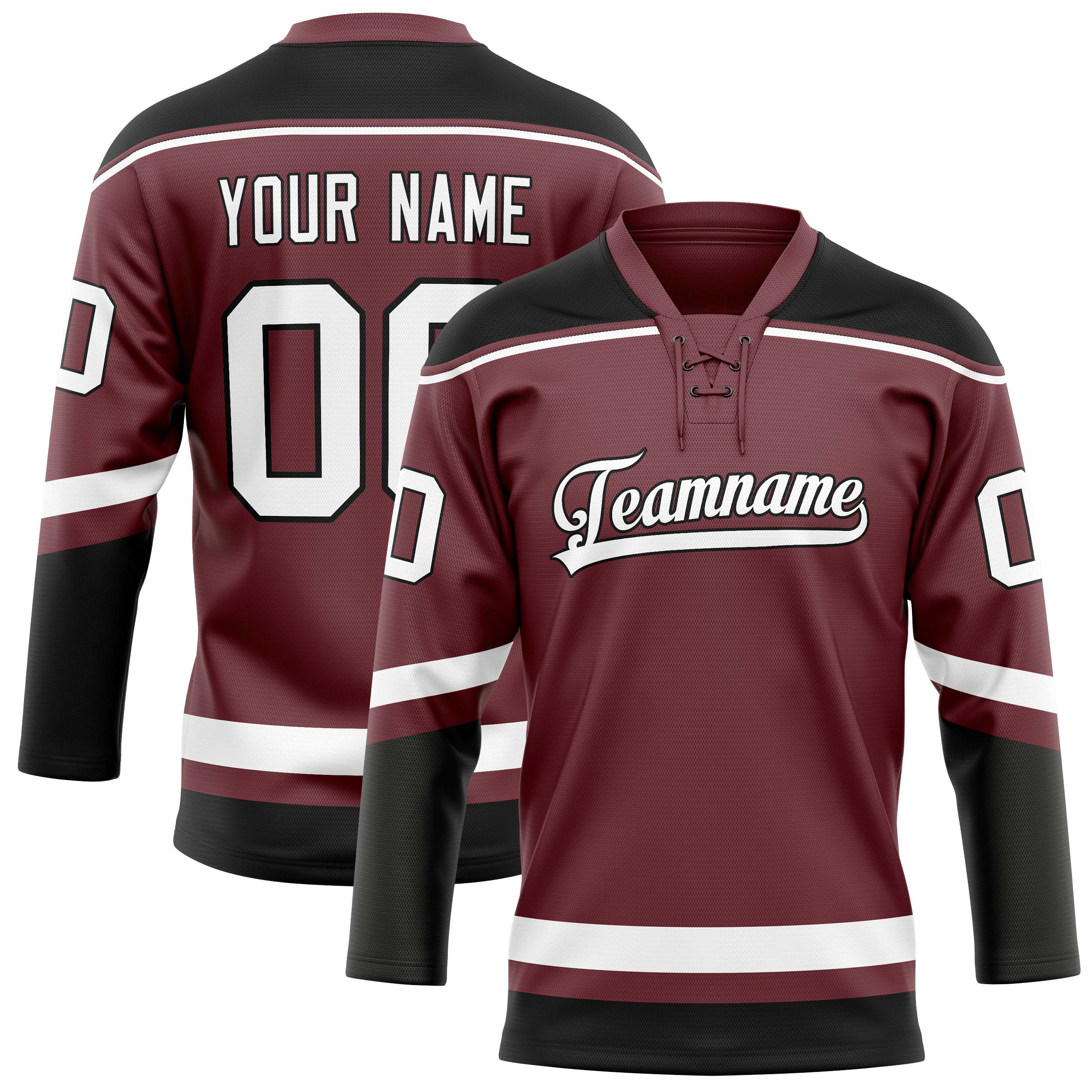 Custom Brown White Solid Colour Hockey Jersey