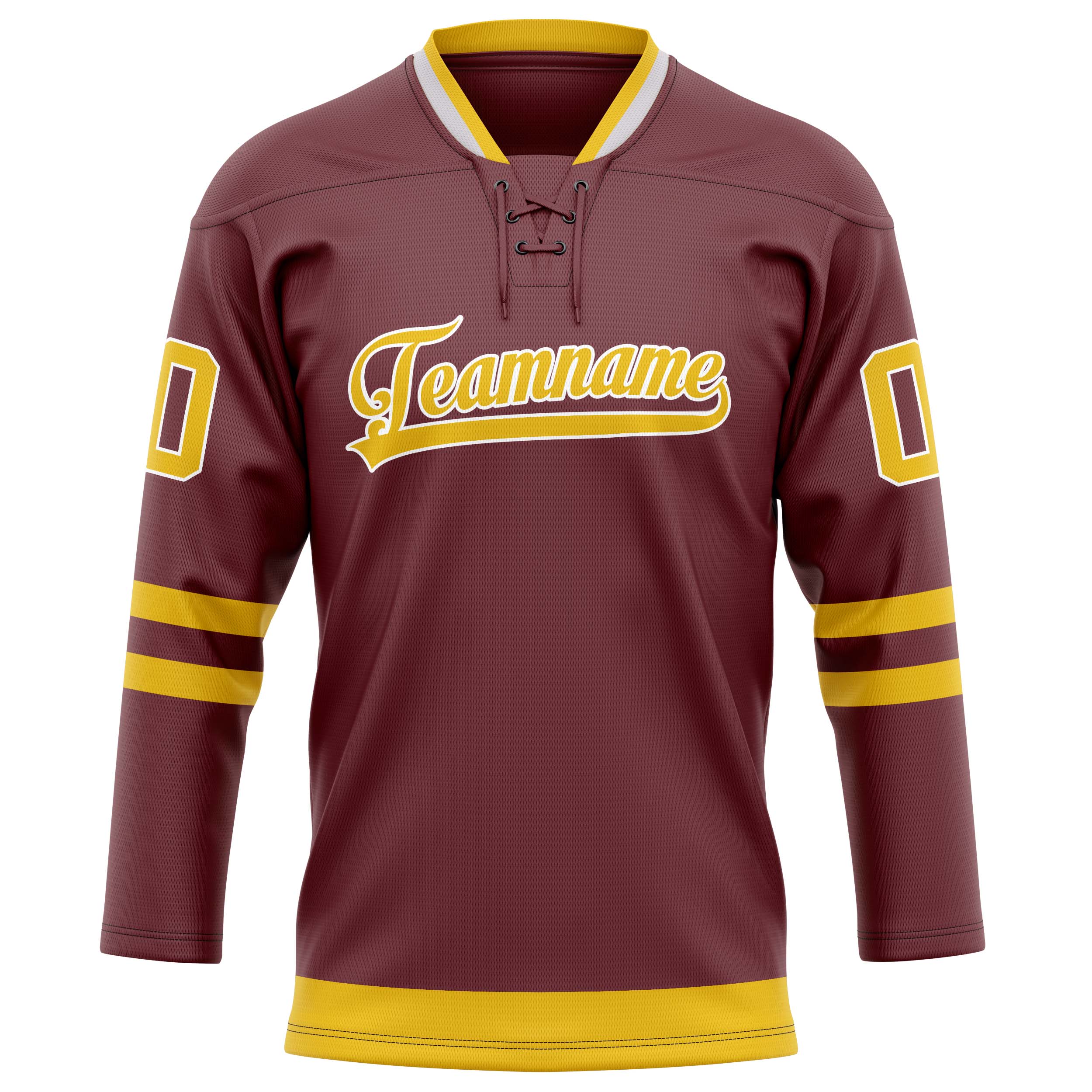 Custom Brown Gold Solid Colour Hockey Jersey