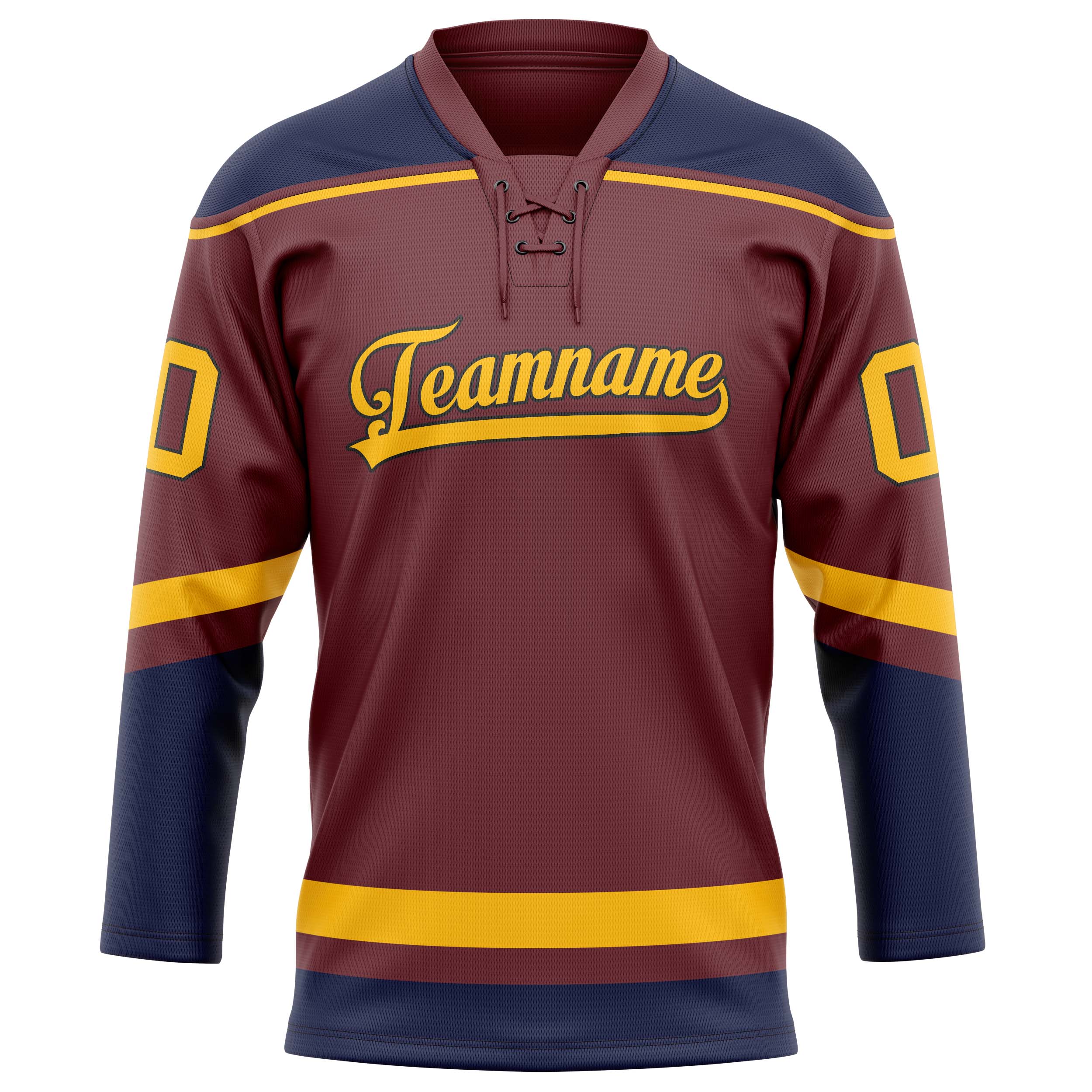 Custom Brown Navy Solid Colour Hockey Jersey