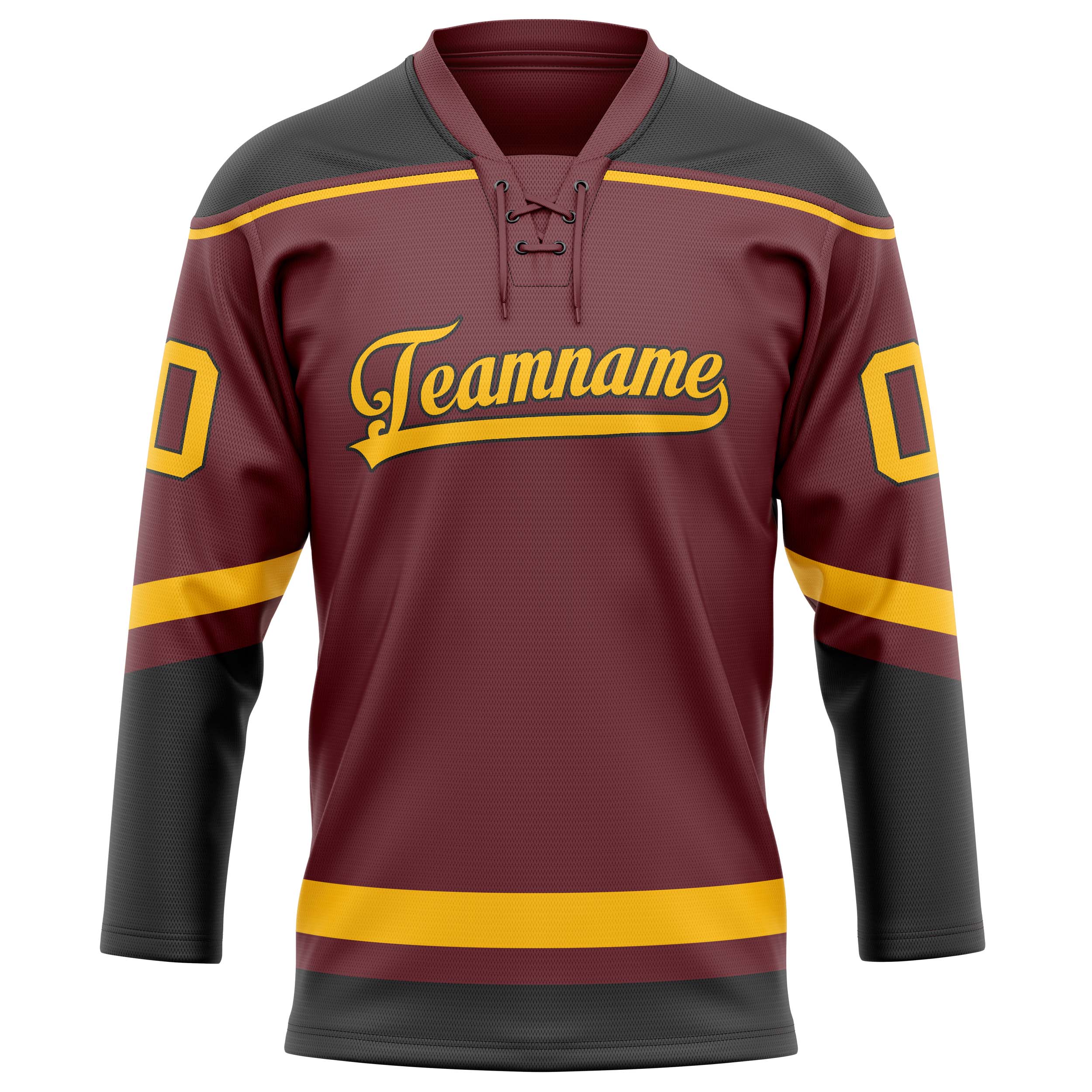 Custom Brown Gold Solid Colour Hockey Jersey