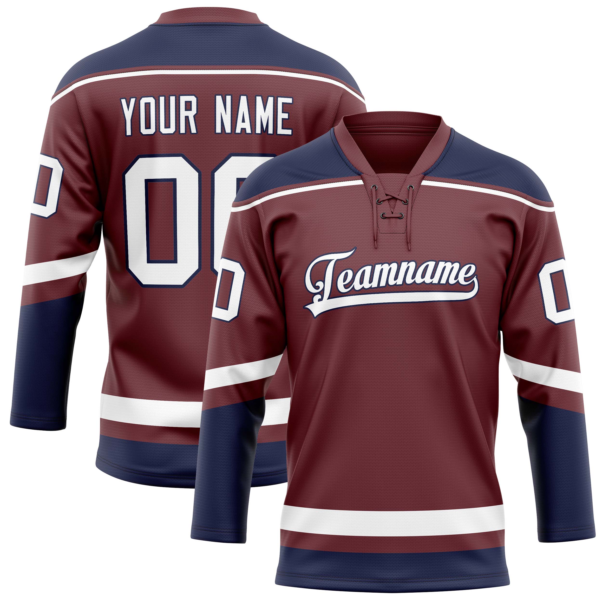 Custom Brown Navy Solid Colour Hockey Jersey