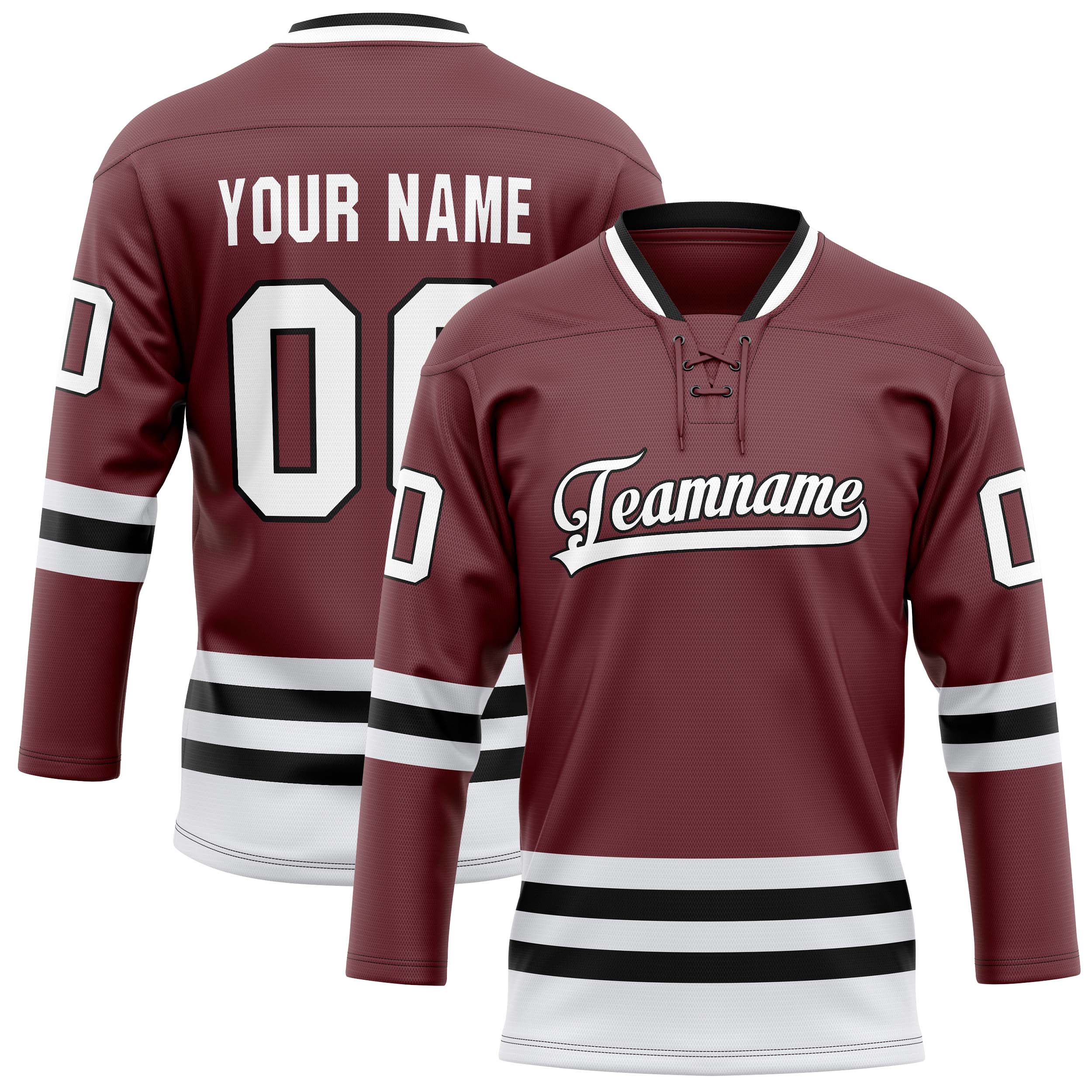 Custom Brown Black Solid Colour Hockey Jersey