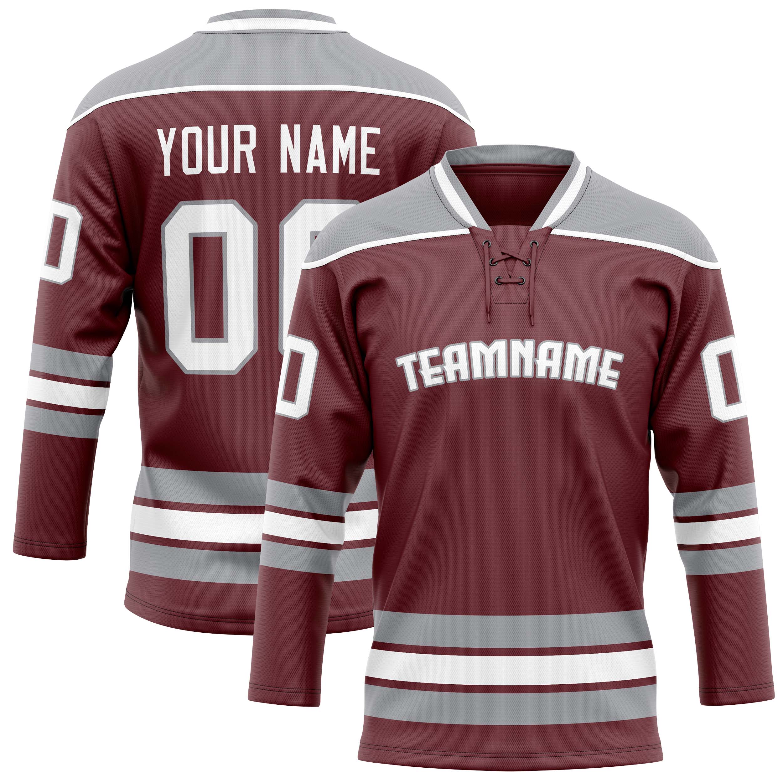 Custom Brown Gray Solid Colour Hockey Jersey