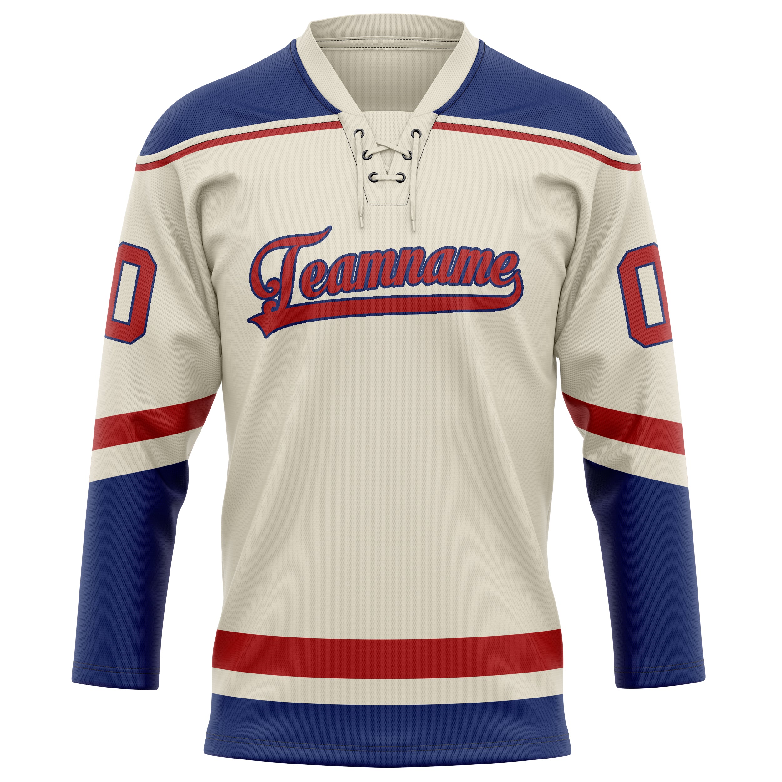 Custom Cream Royal Solid Colour Hockey Jersey