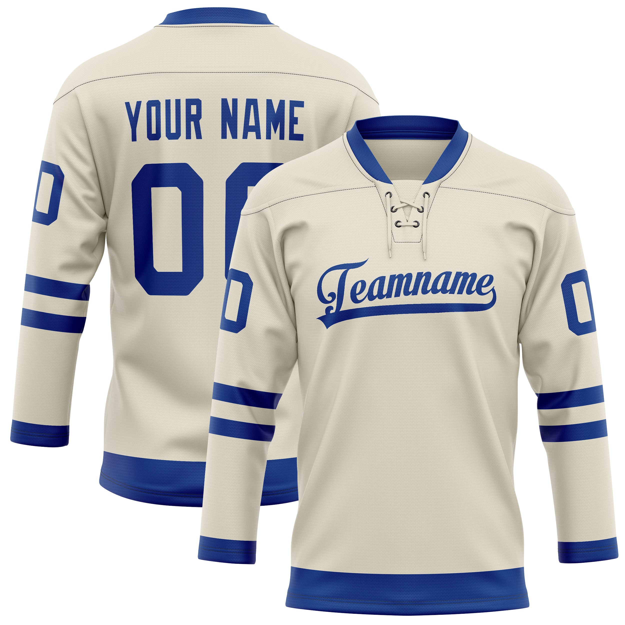 Custom Cream Royal Solid Colour Hockey Jersey