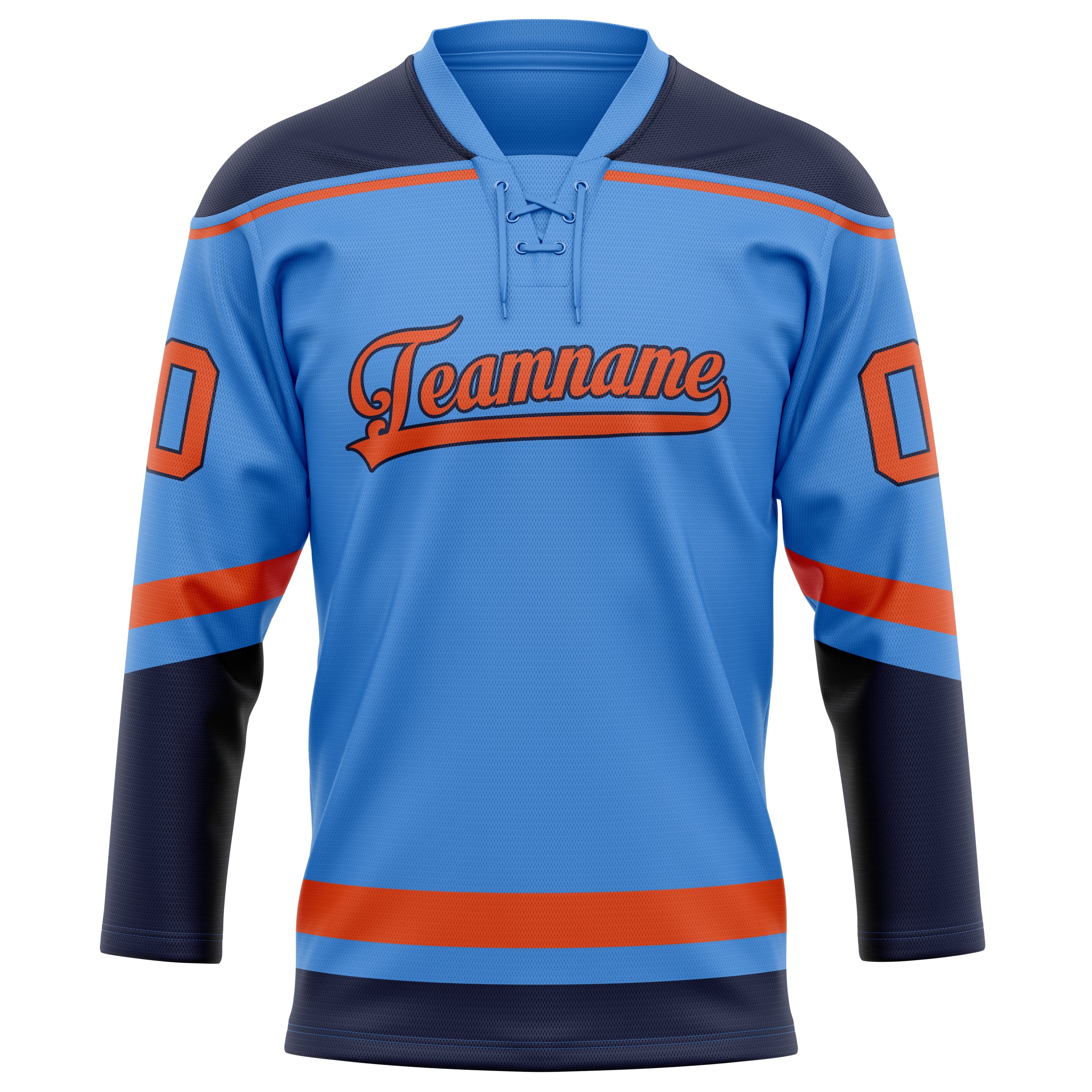 Custom Electric Blue Red Solid Colour Hockey Jersey