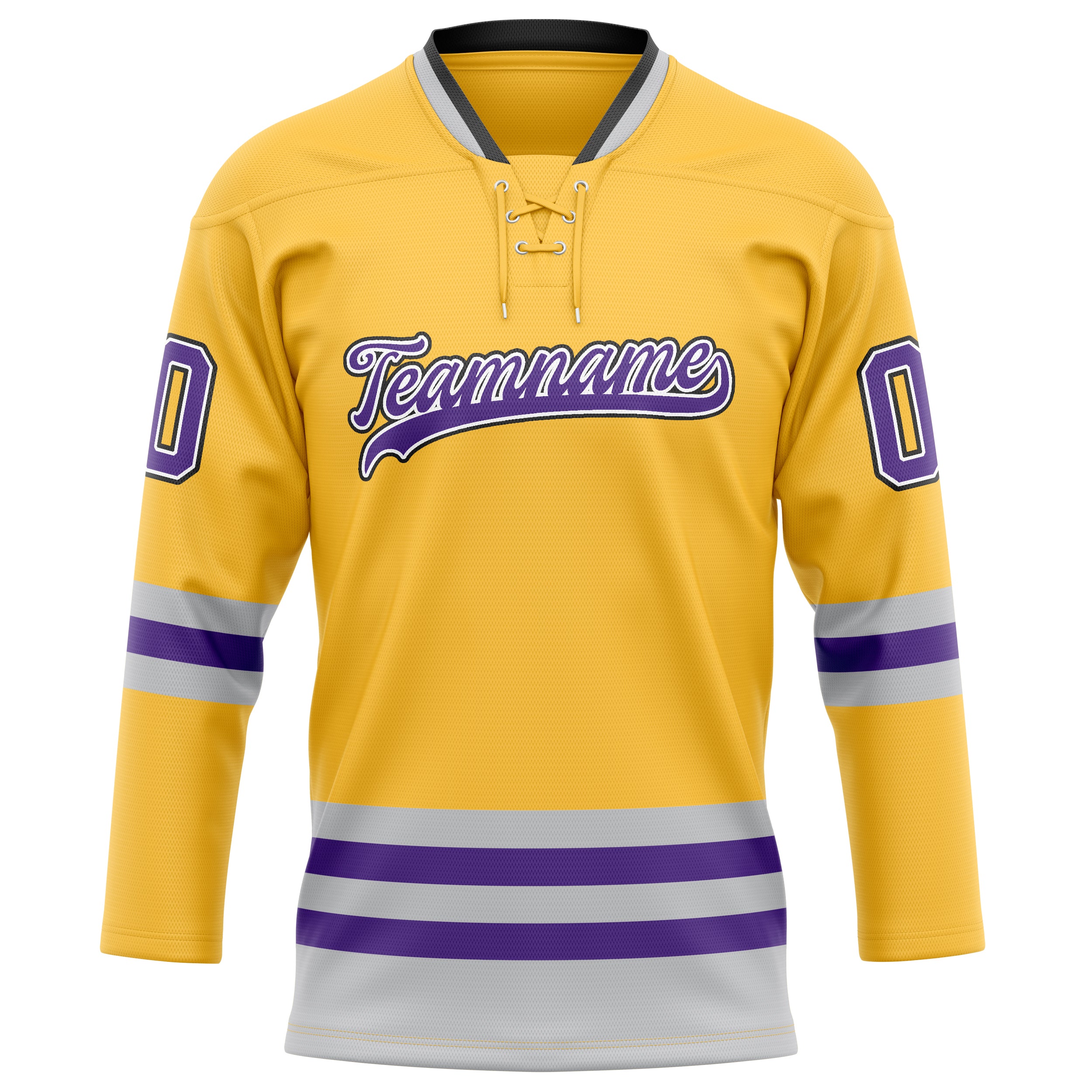 Custom Gold Purple Solid Colour Hockey Jersey
