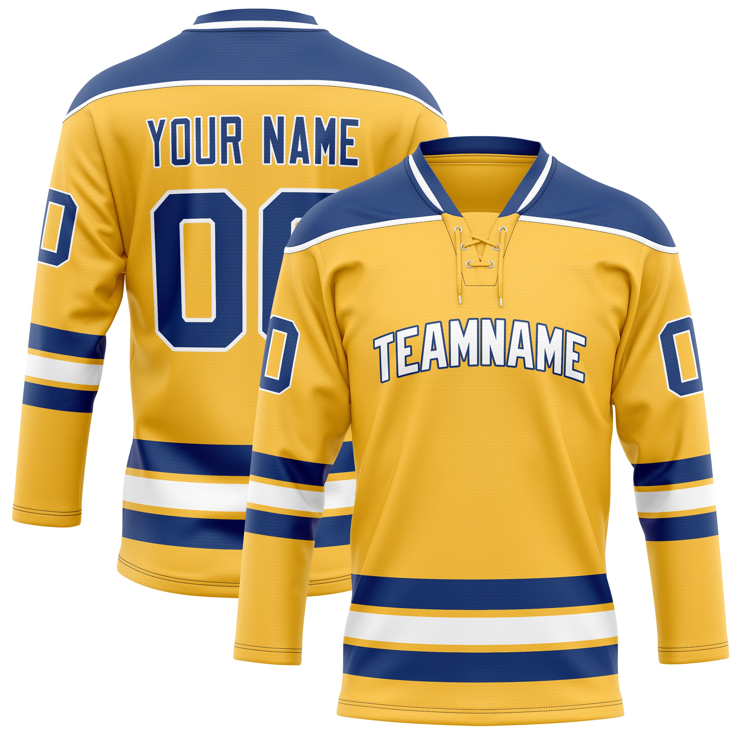 Custom Gold Royal Solid Colour Hockey Jersey