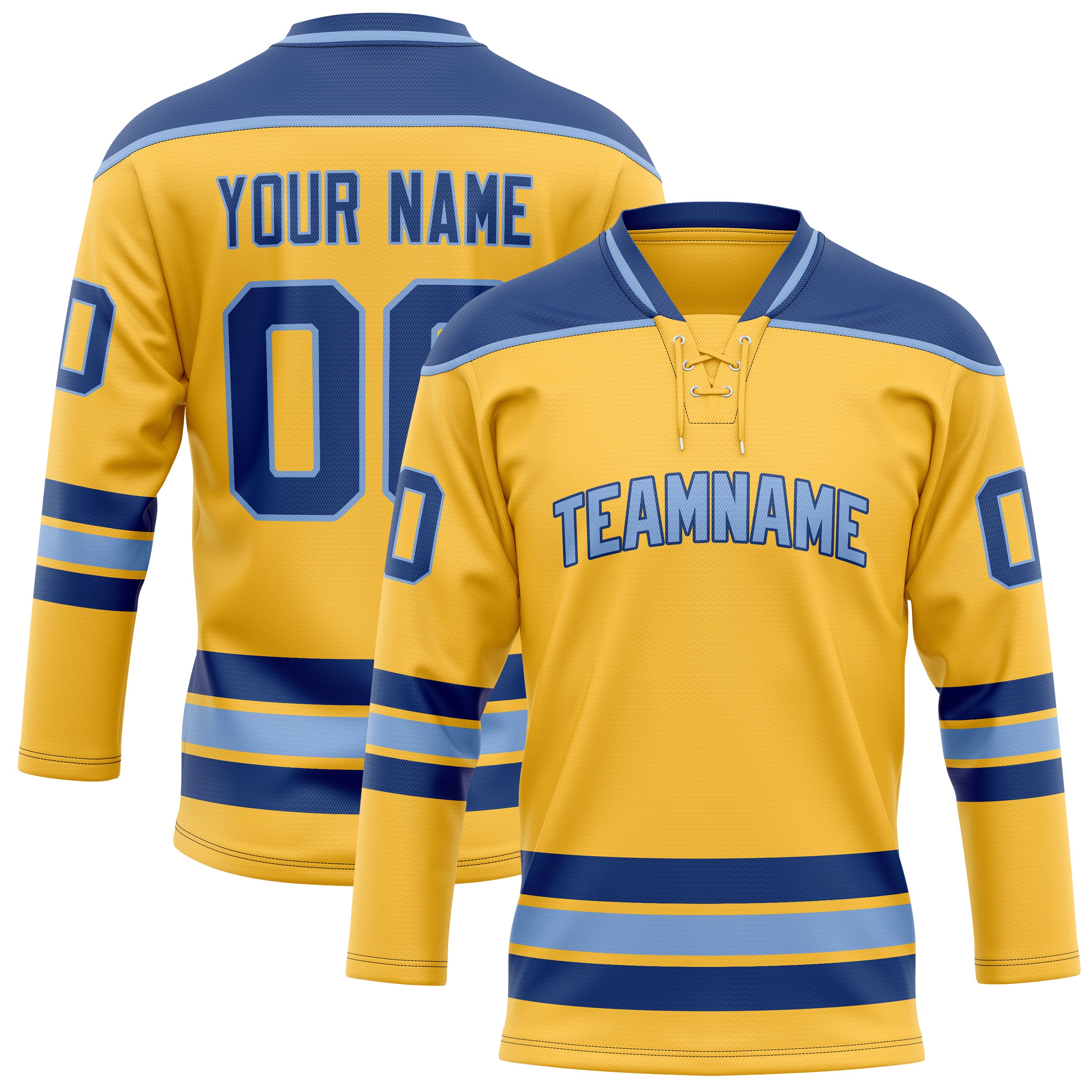 Custom Gold Royal Solid Colour Hockey Jersey