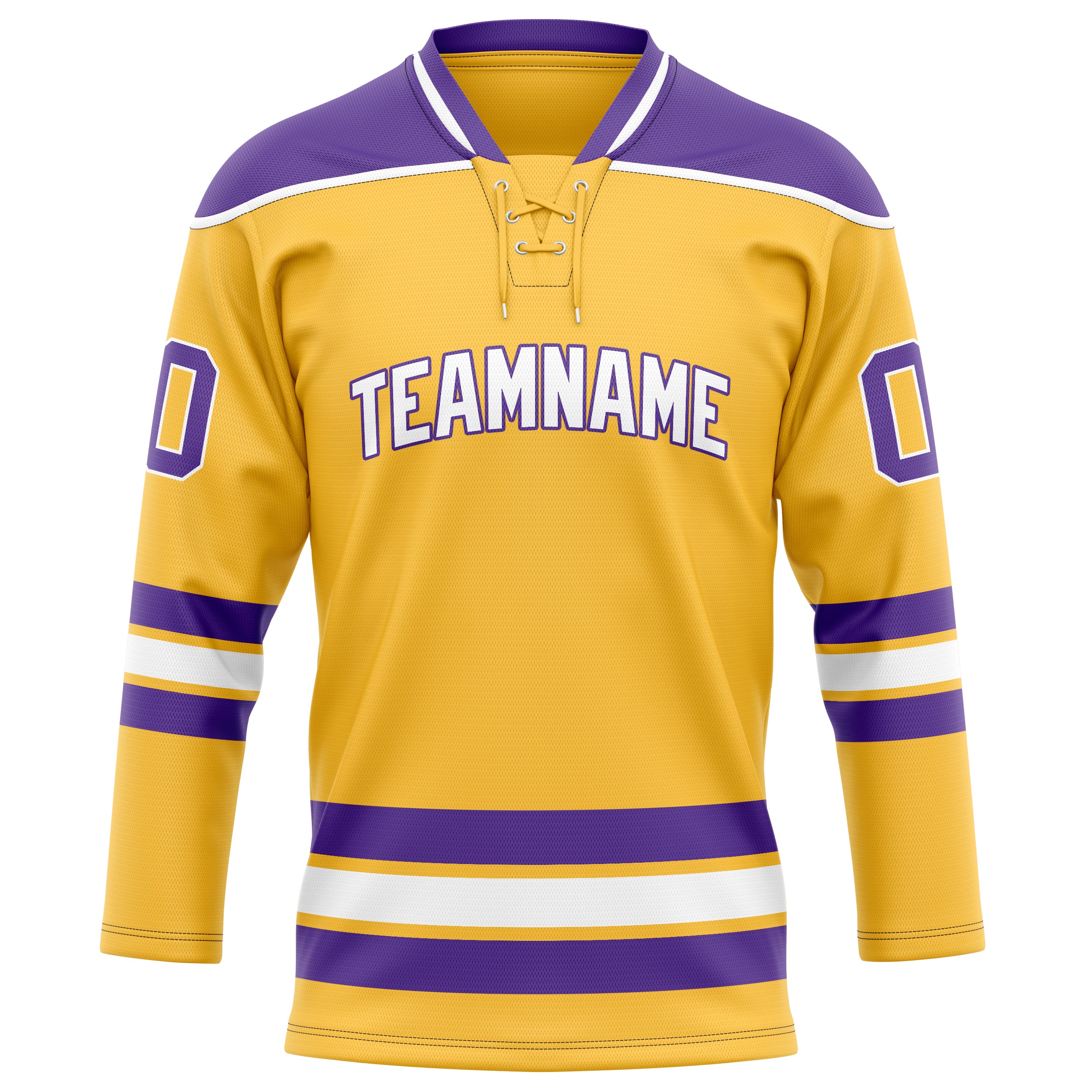 Custom Gold Purple Solid Colour Hockey Jersey