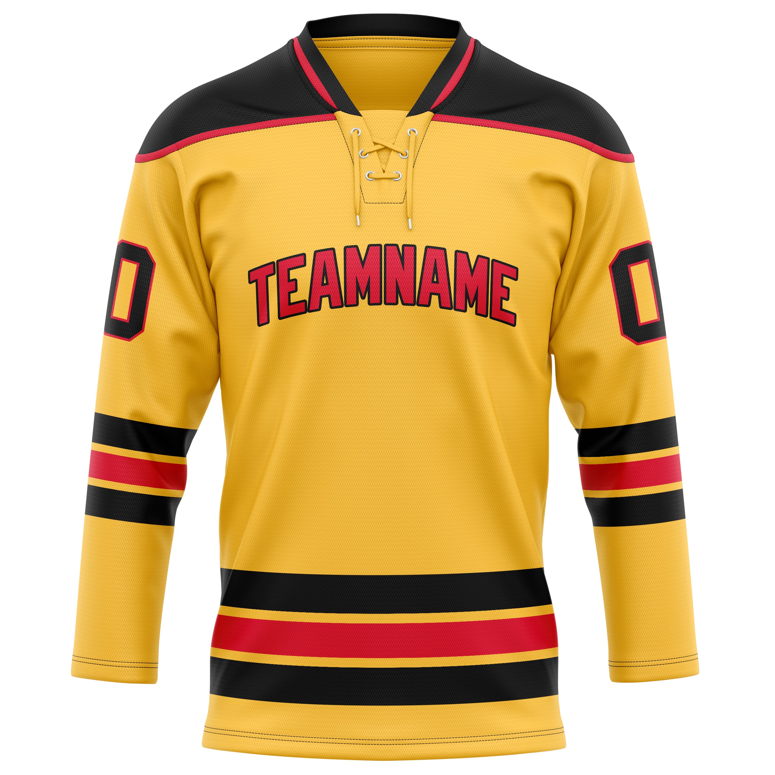 Custom Gold Black Solid Colour Hockey Jersey