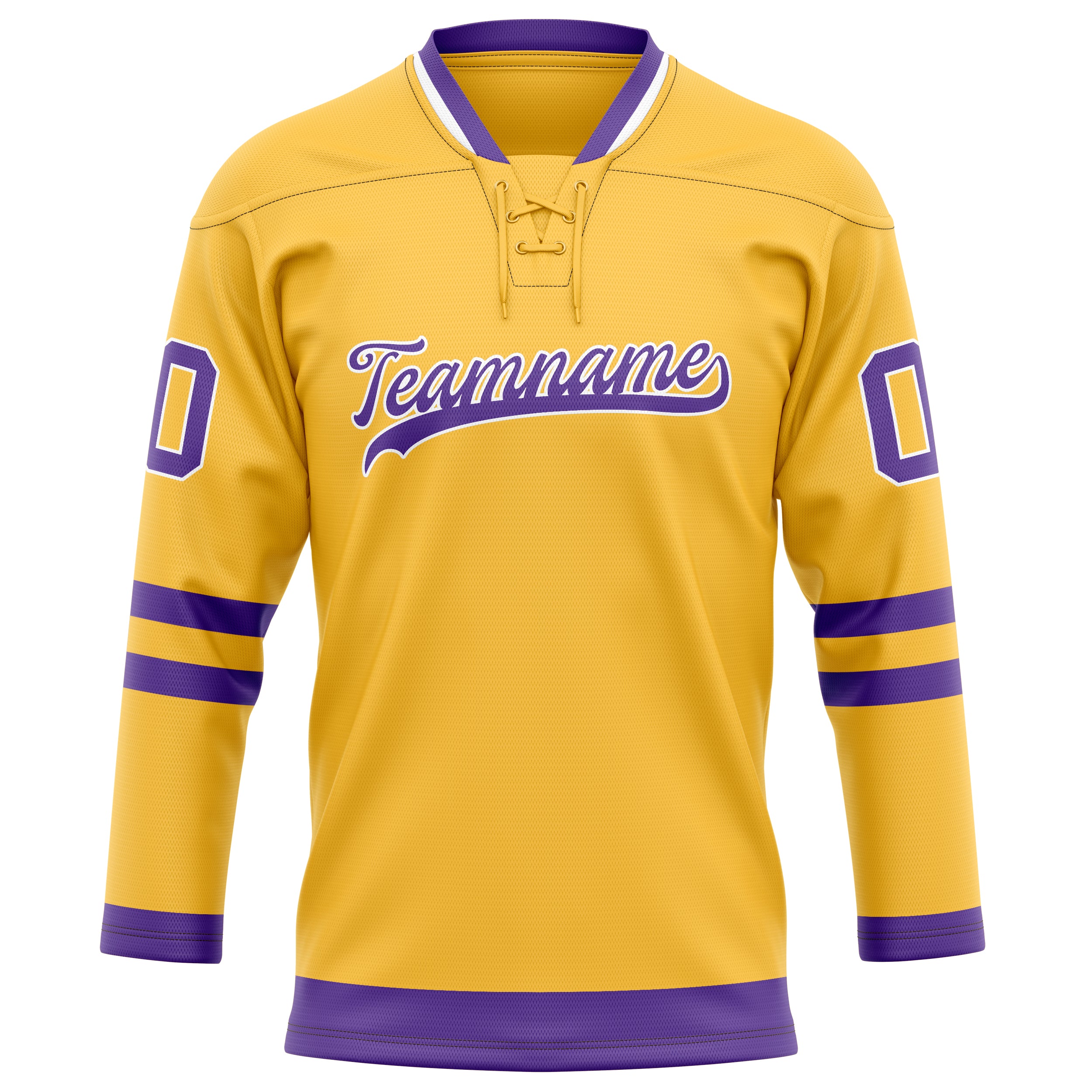 Custom Gold Purple Solid Colour Hockey Jersey