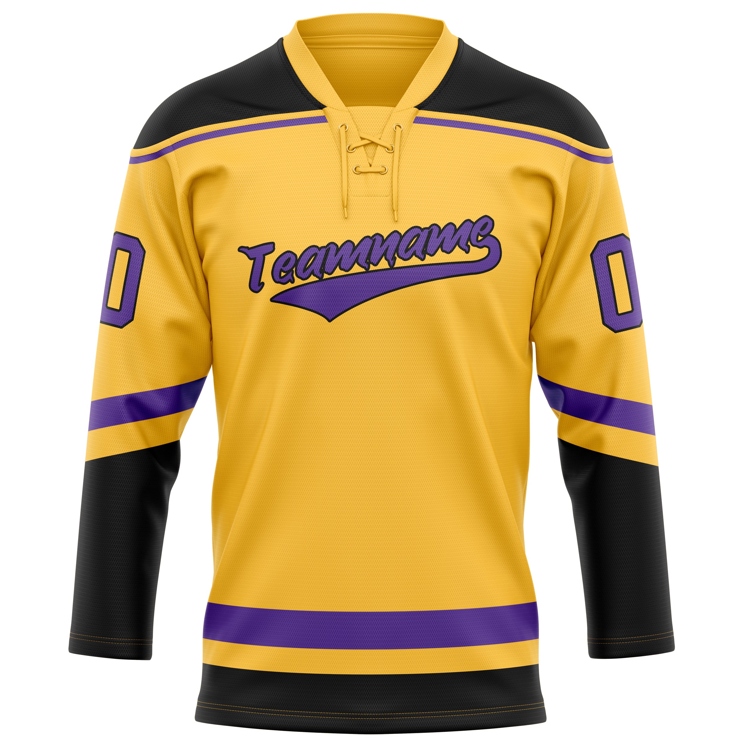 Custom Gold Purple Solid Colour Hockey Jersey