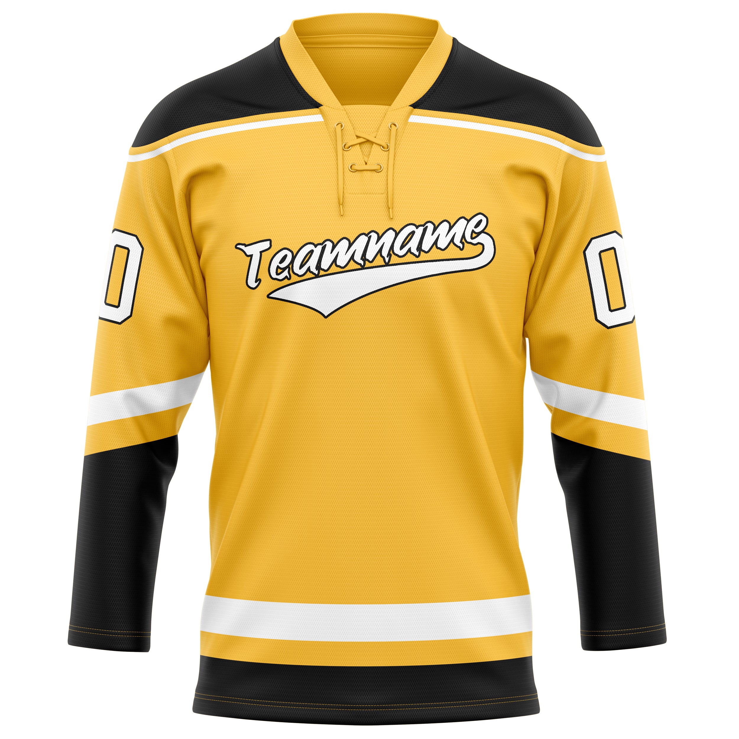 Custom Gold Black Solid Colour Hockey Jersey