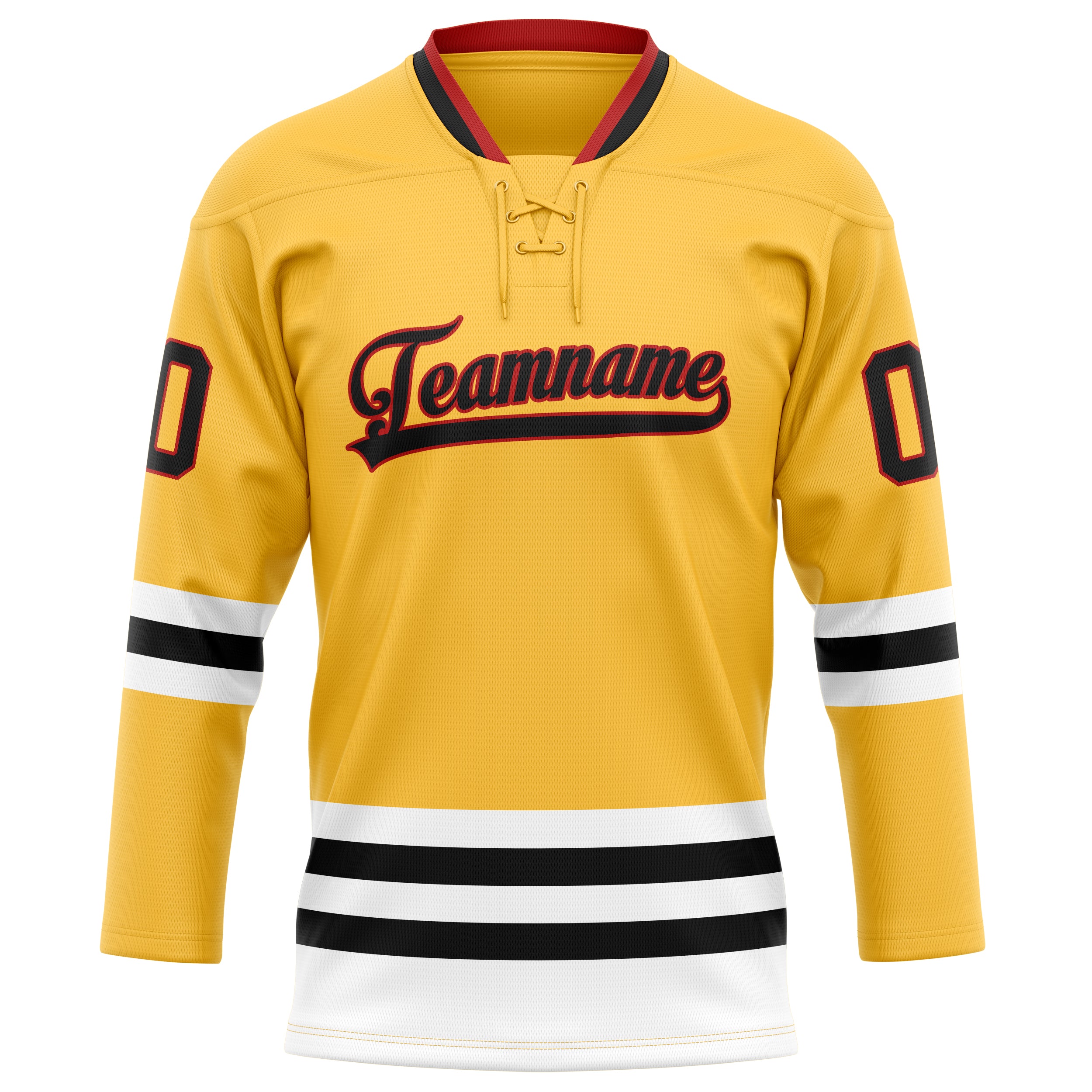 Custom Gold Black Solid Colour Hockey Jersey
