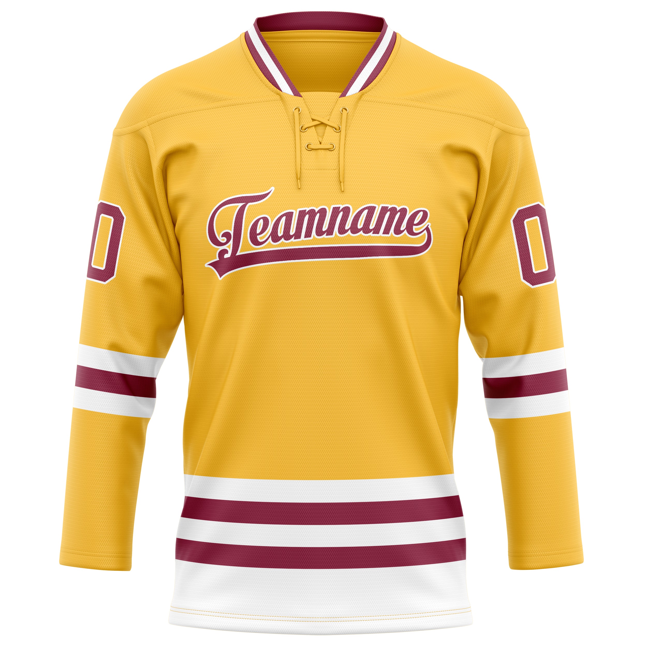 Custom Gold Red Solid Colour Hockey Jersey