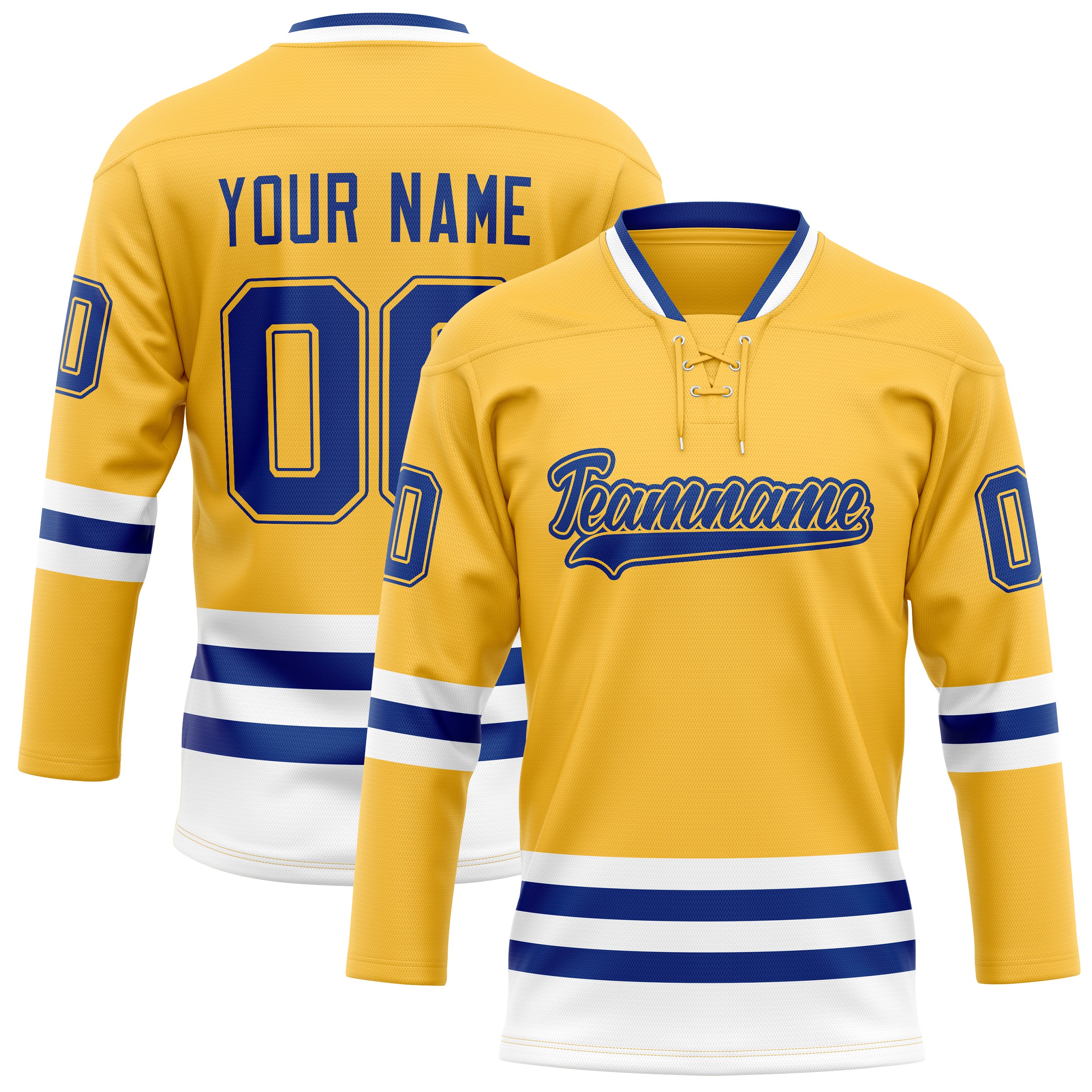 Custom Gold Royal Solid Colour Hockey Jersey