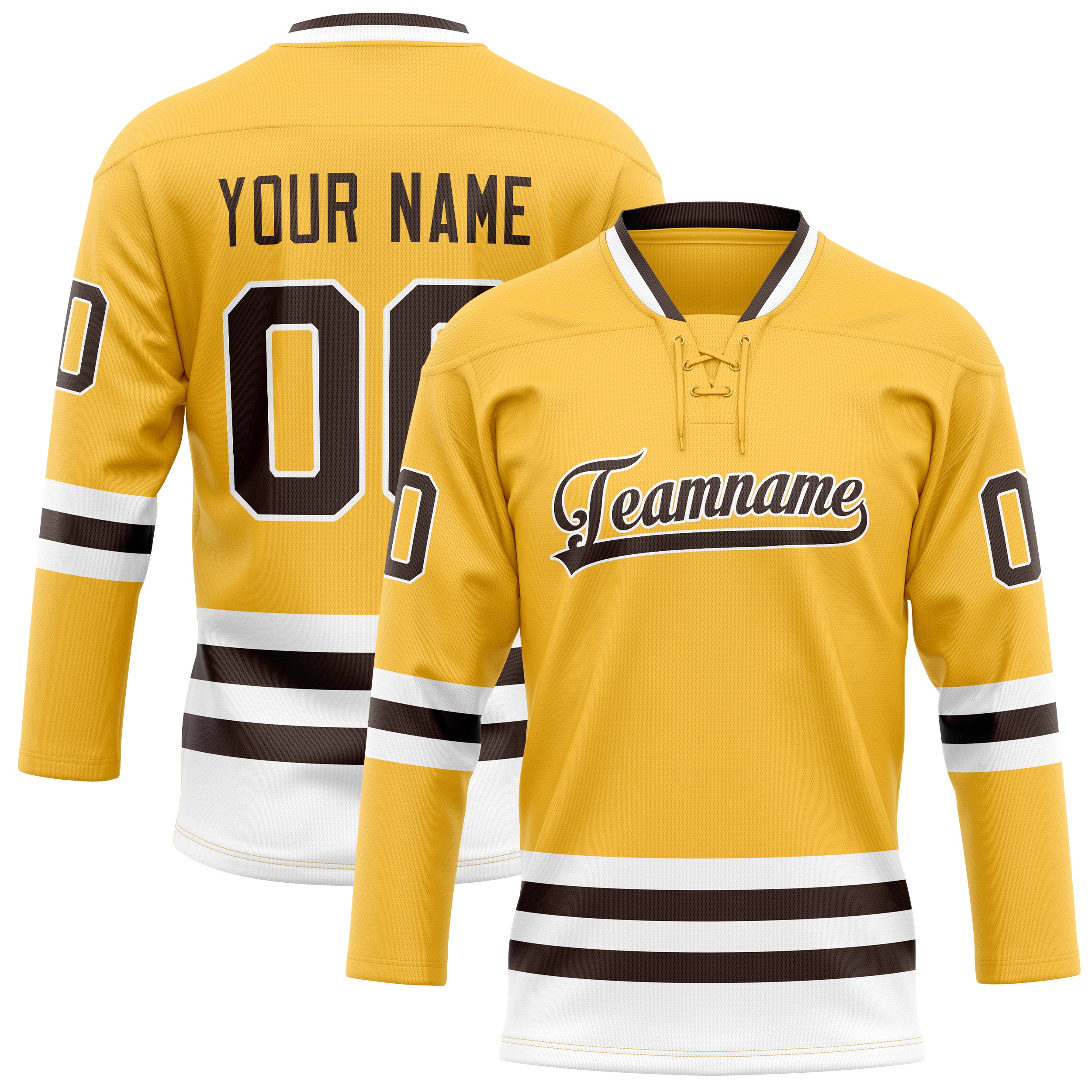Custom Gold Brown Solid Colour Hockey Jersey
