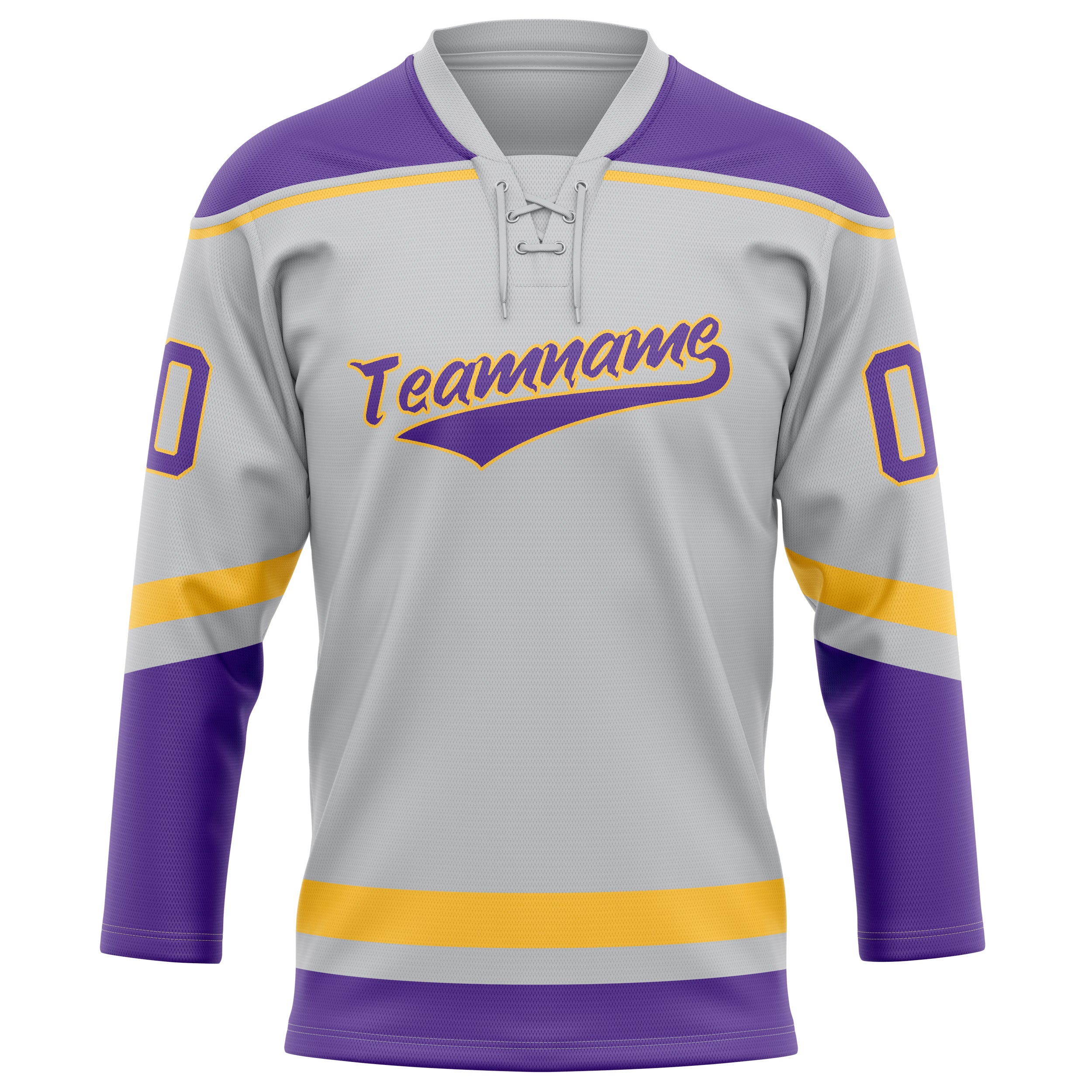 Custom Gray Purple Solid Colour Hockey Jersey
