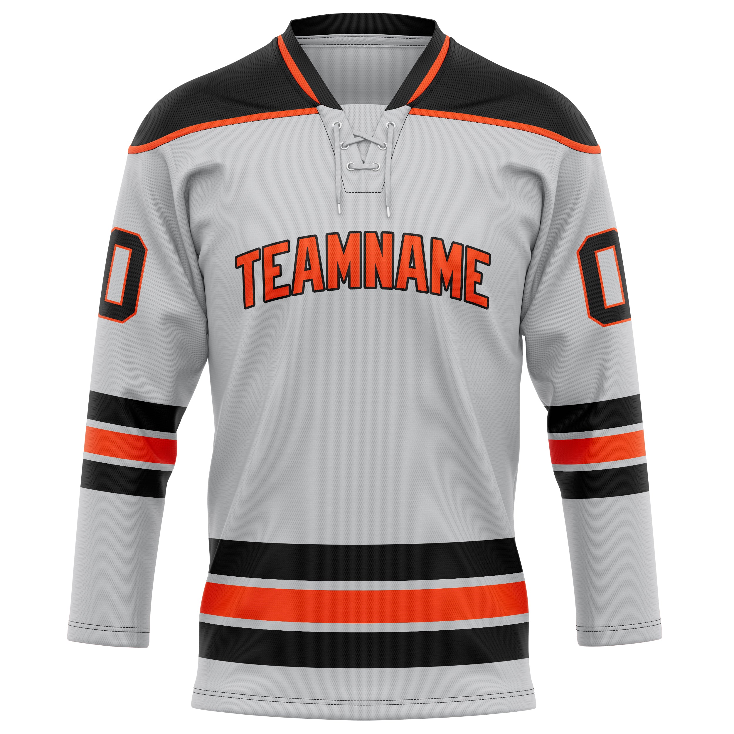 Custom Gray Black Solid Colour Hockey Jersey